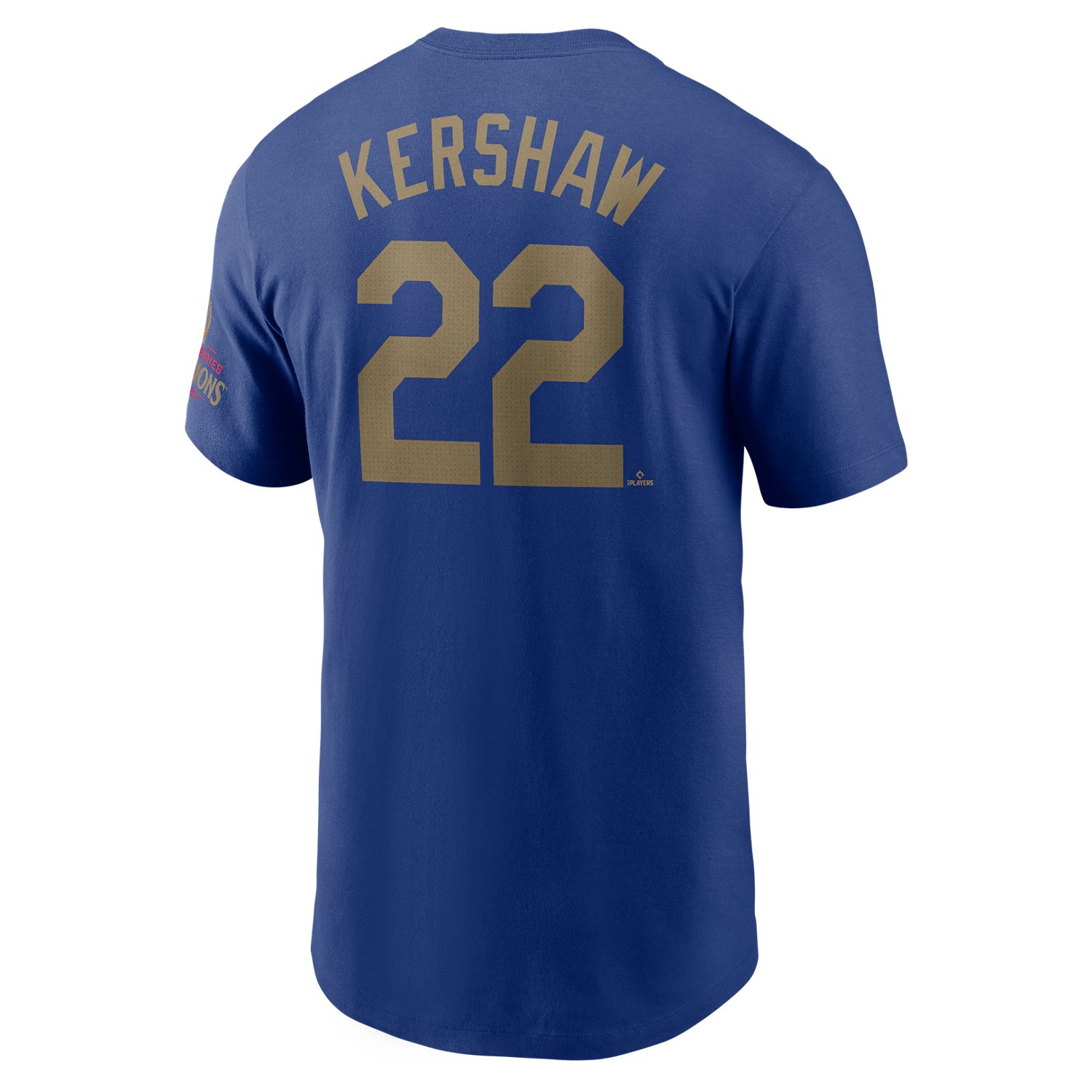 Nike Men's Los Angeles Dodgers 2025 WS Gold Player Name & Number Tee Clayton Kershaw                                             - view number 2