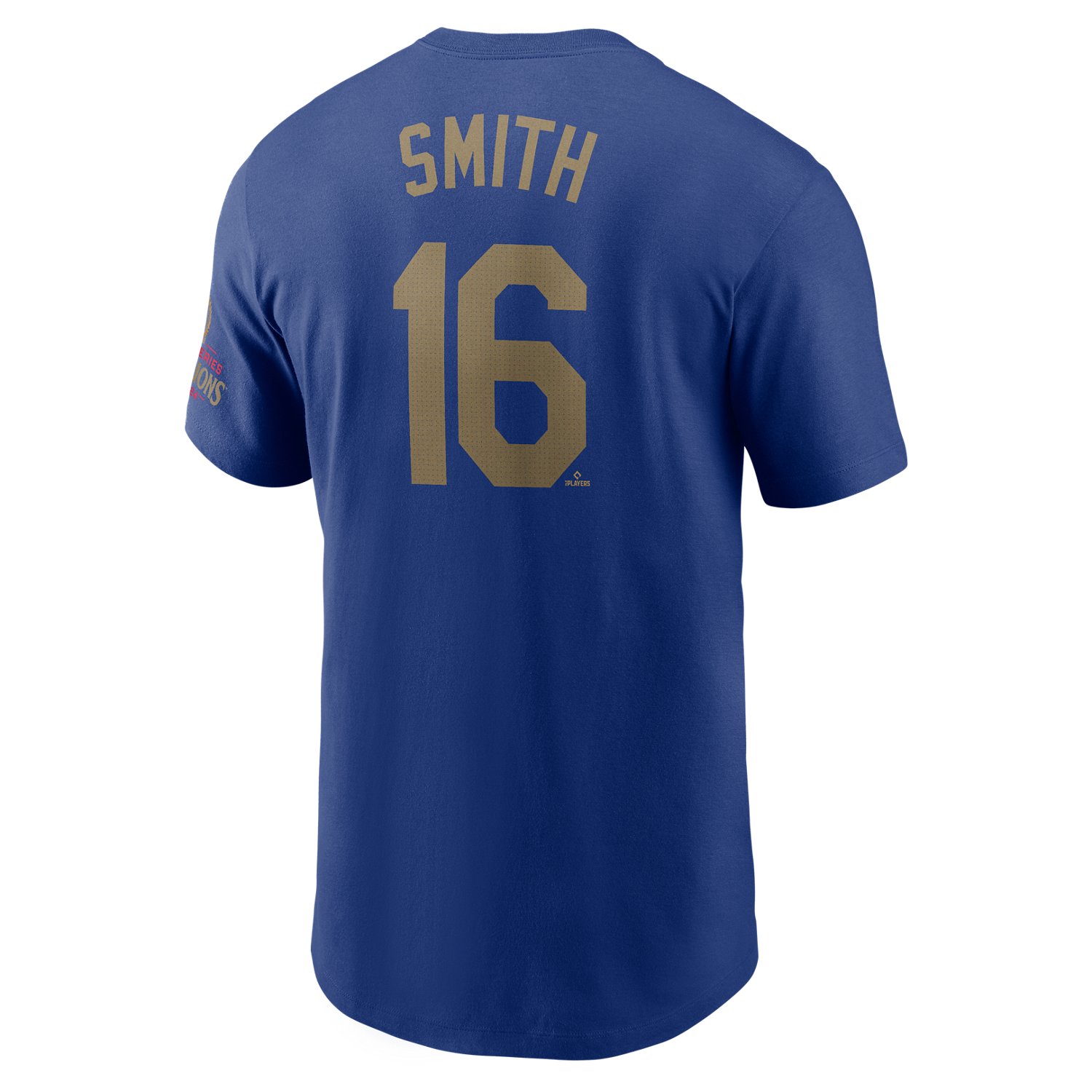 Nike Men's Los Angeles Dodgers 2025 WS Gold Player Name & Number Tee Will Smith