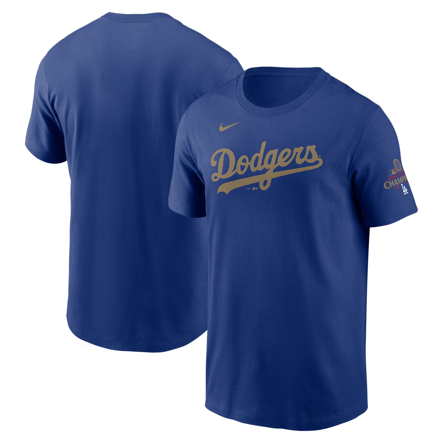Nike Men's Los Angeles Dodgers Gold Wordmark Cotton Tee                                                                          - view number 3