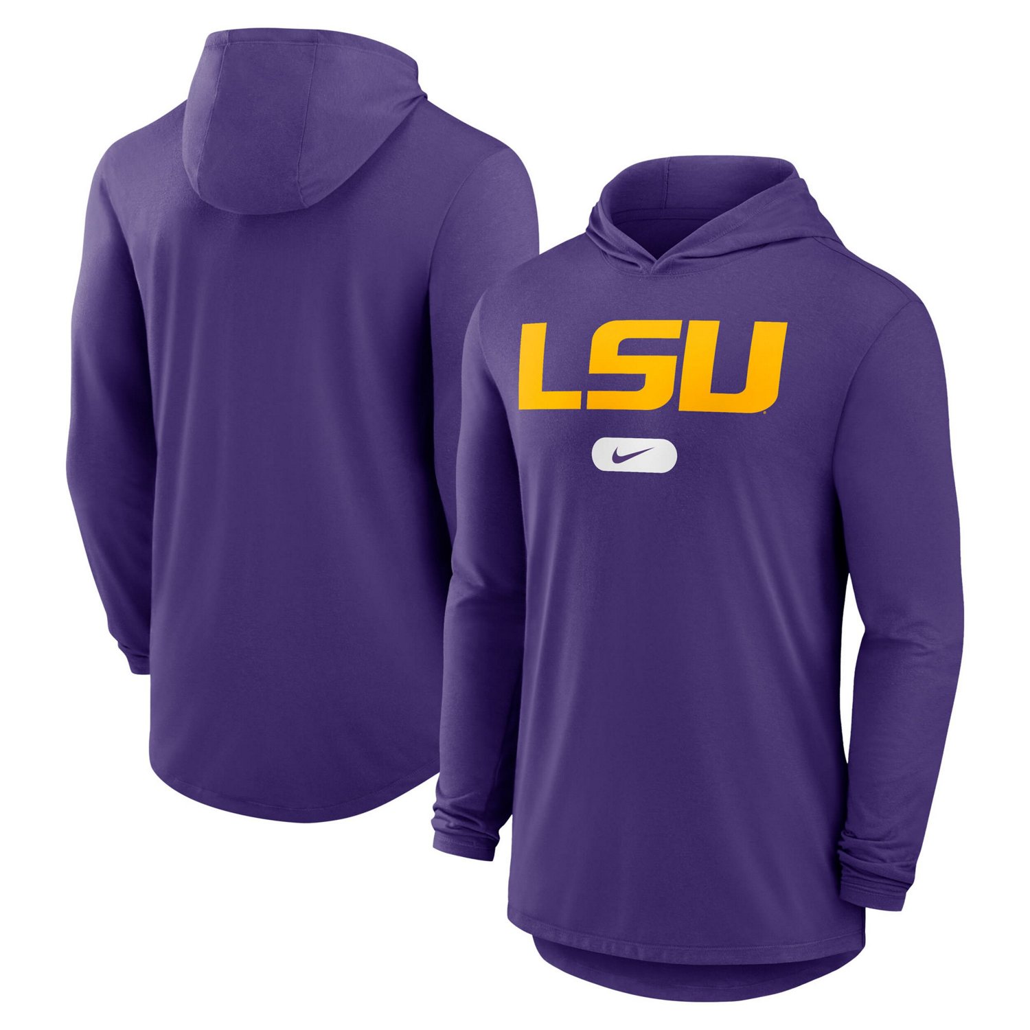 Nike Men's LSU Tigers Primetime Long Sleeve Hooded Top - view number 1
