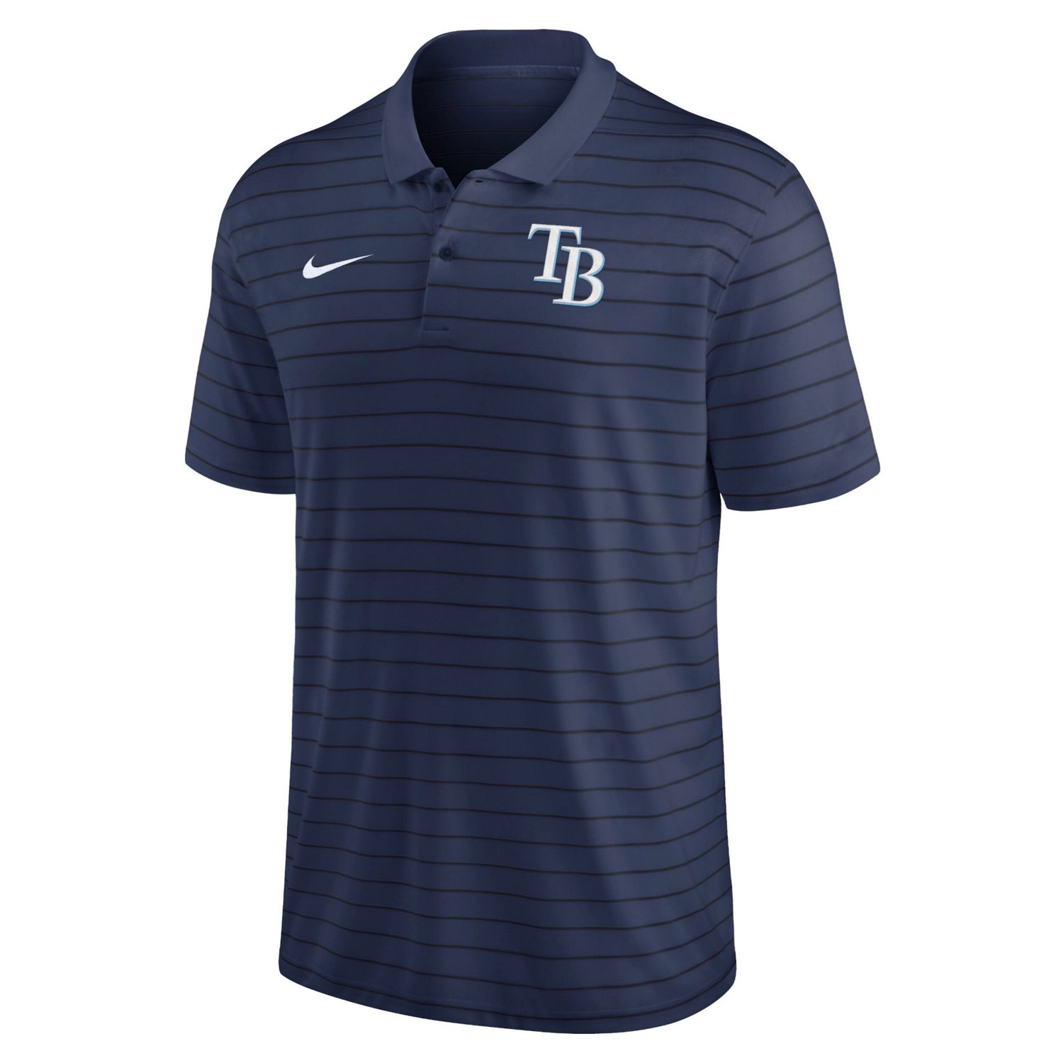 Nike Men's Tampa Bay Rays Authentic Collection Dri-FIT Victory Striped Polo Shirt - view number 2