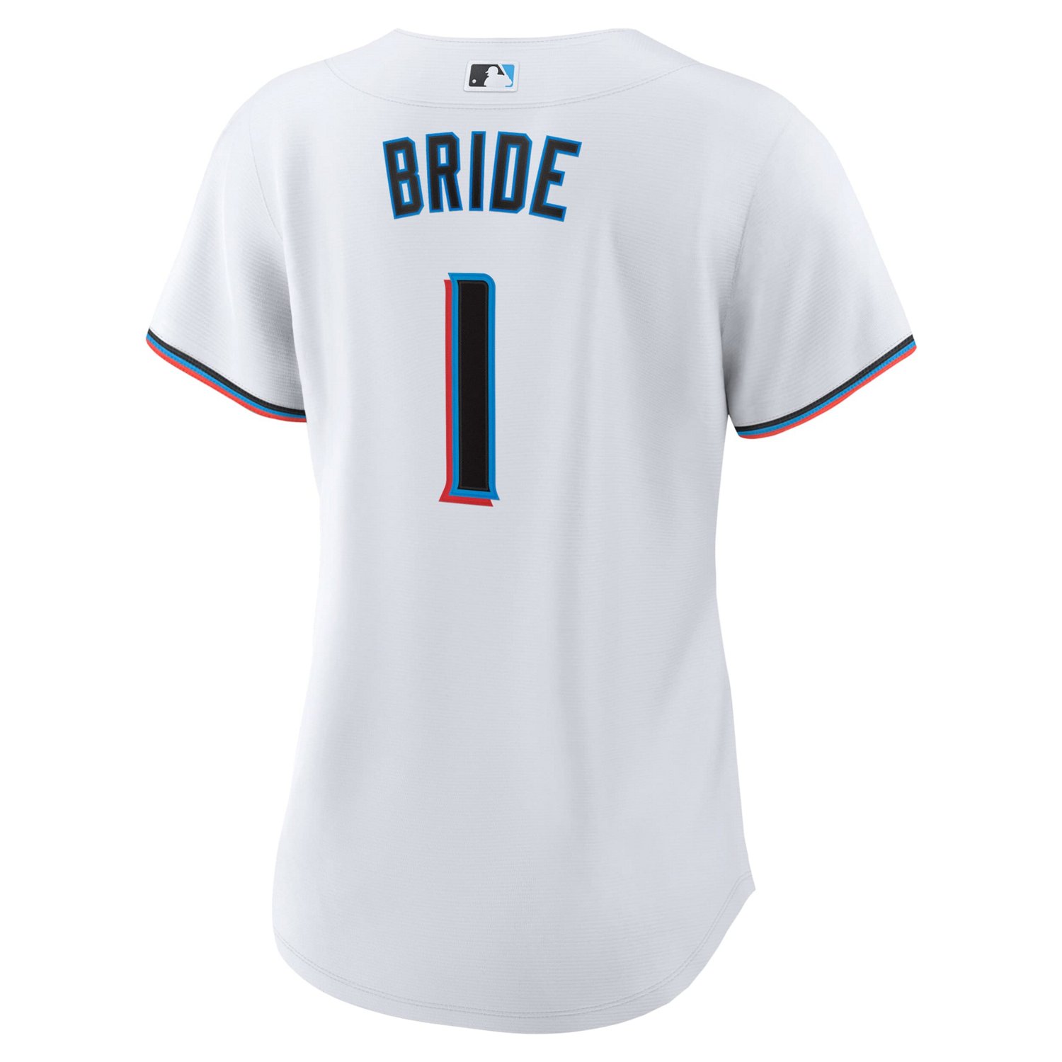 Nike Miami Marlins 1 Bride Home Replica Jersey - view number 3