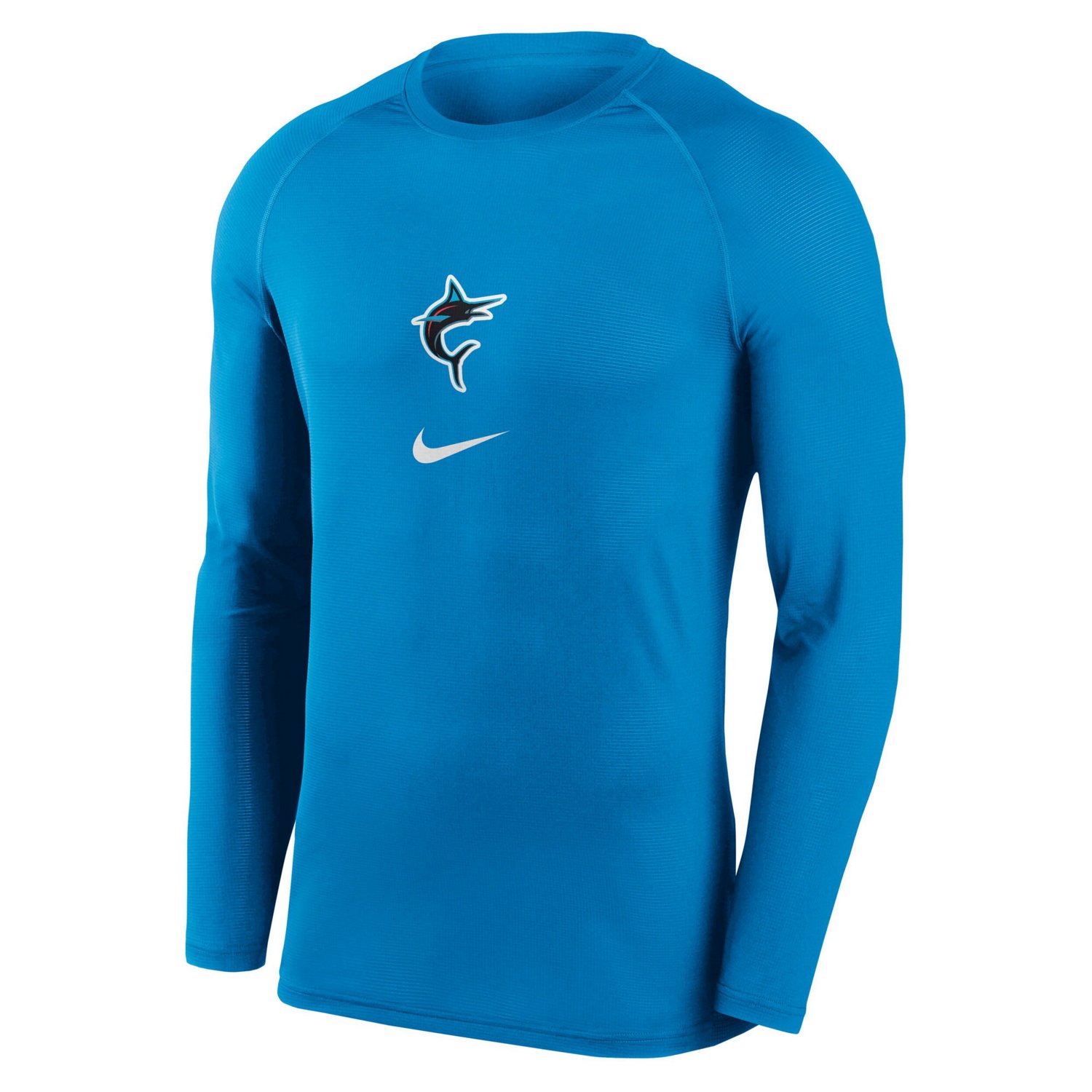 Nike Miami Marlins City Connect Base Layer Raglan Long Sleeve Performance T-Shirt                                                - view number 2