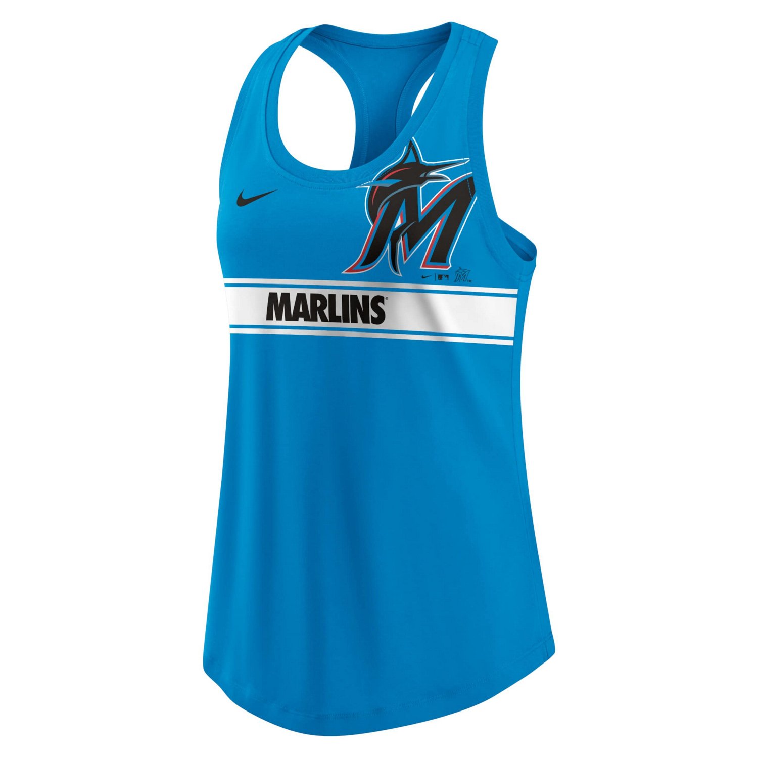 Nike Miami Marlins Cropped Logo Performance Racerback Tank Top - view number 2