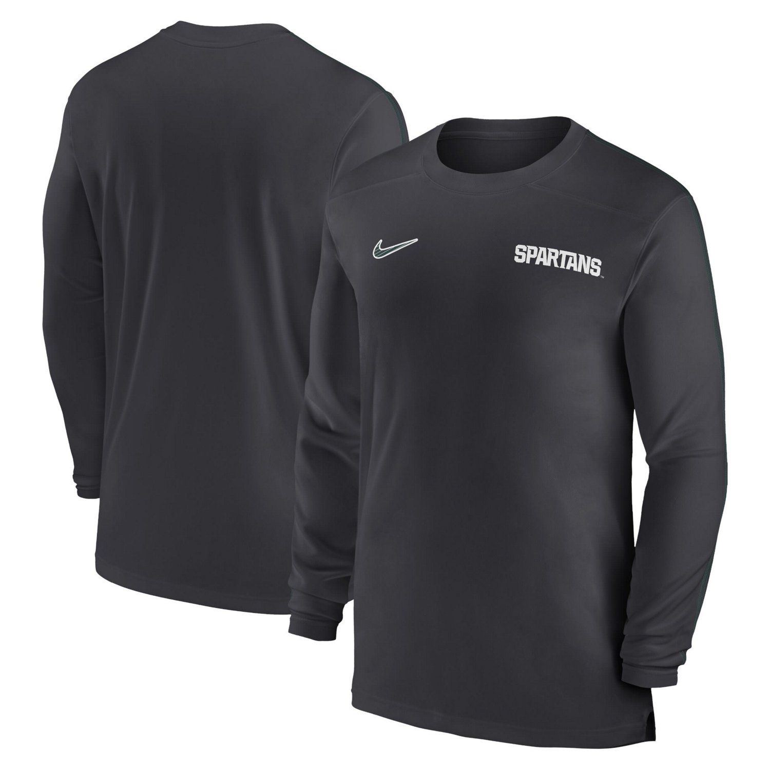 Nike Michigan State Spartans 2024 Sideline Coach UV Performance Long Sleeve T-Shirt - view number 1
