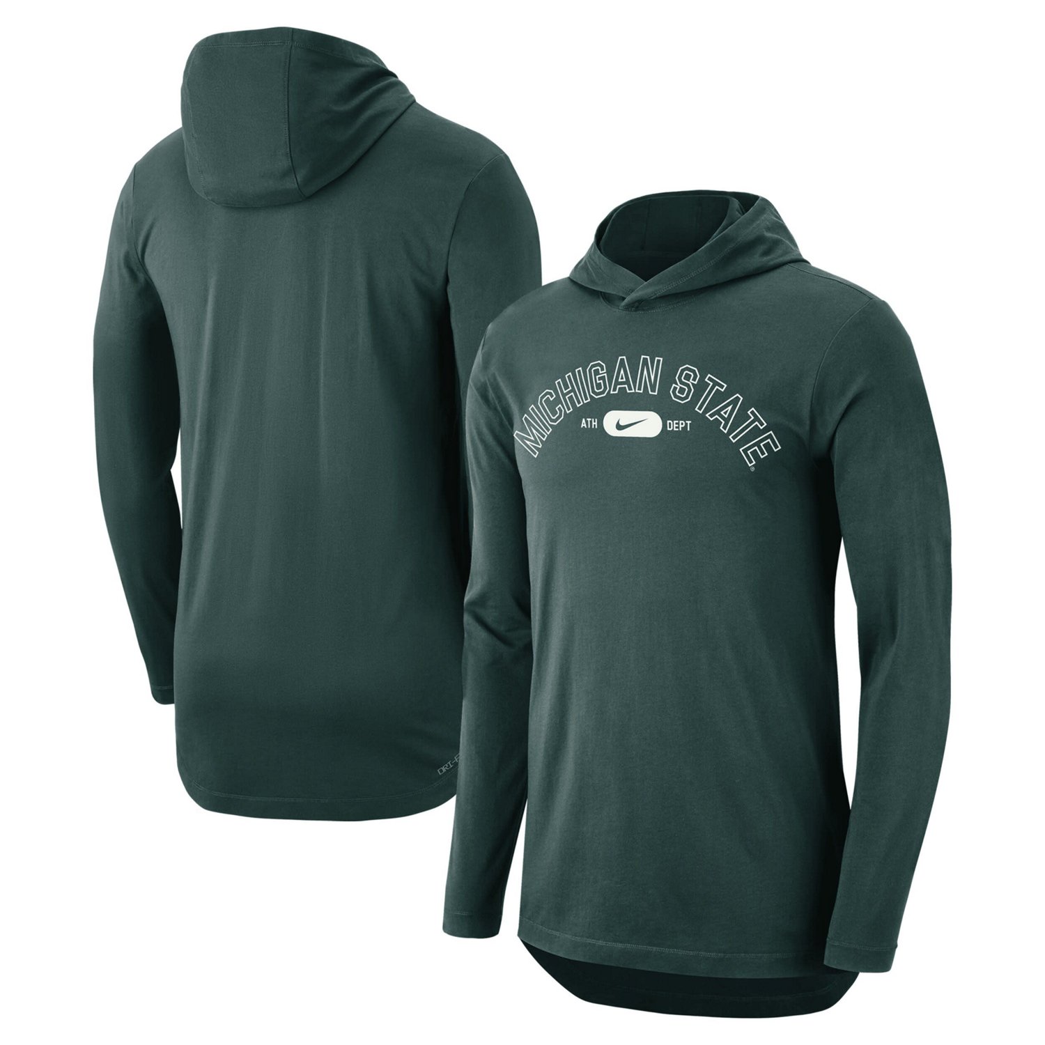 Nike Michigan State Spartans Campus Performance Tri-Blend Long Sleeve Hoodie T-Shirt