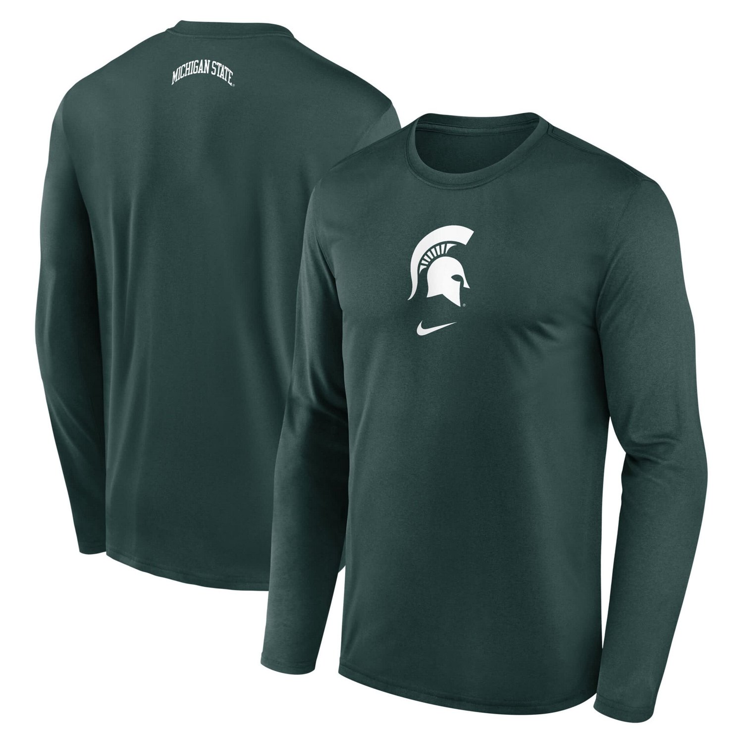 Nike Michigan State Spartans On-Court Basketball Shootaround Performance Long Sleeve T-Shirt