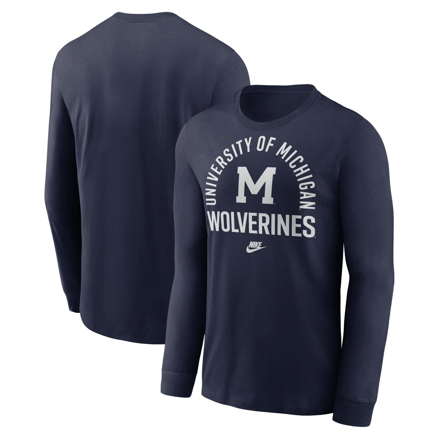 Nike Michigan Wolverines Legacy Arched Logo Long Sleeve T-Shirt