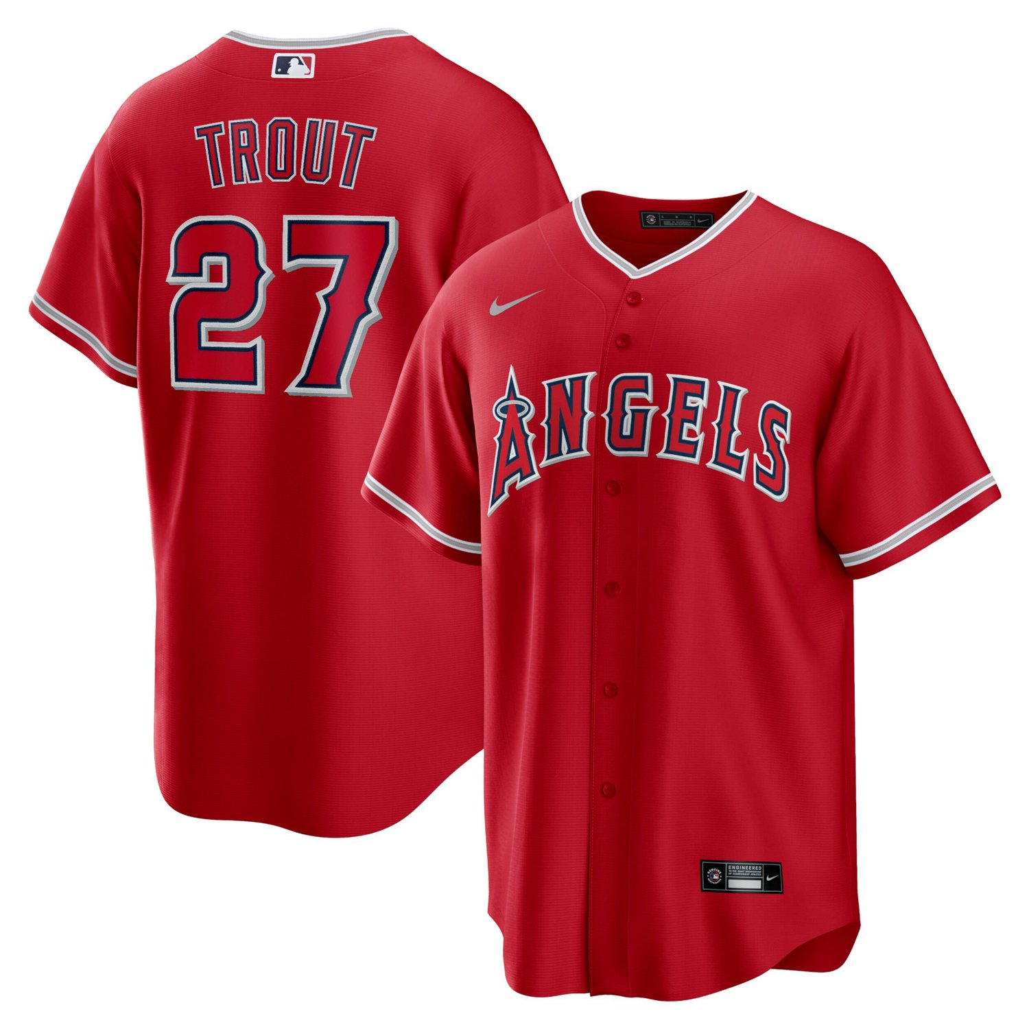 Nike Mike Trout Los Angeles Angels Alternate Replica Player Name Jersey