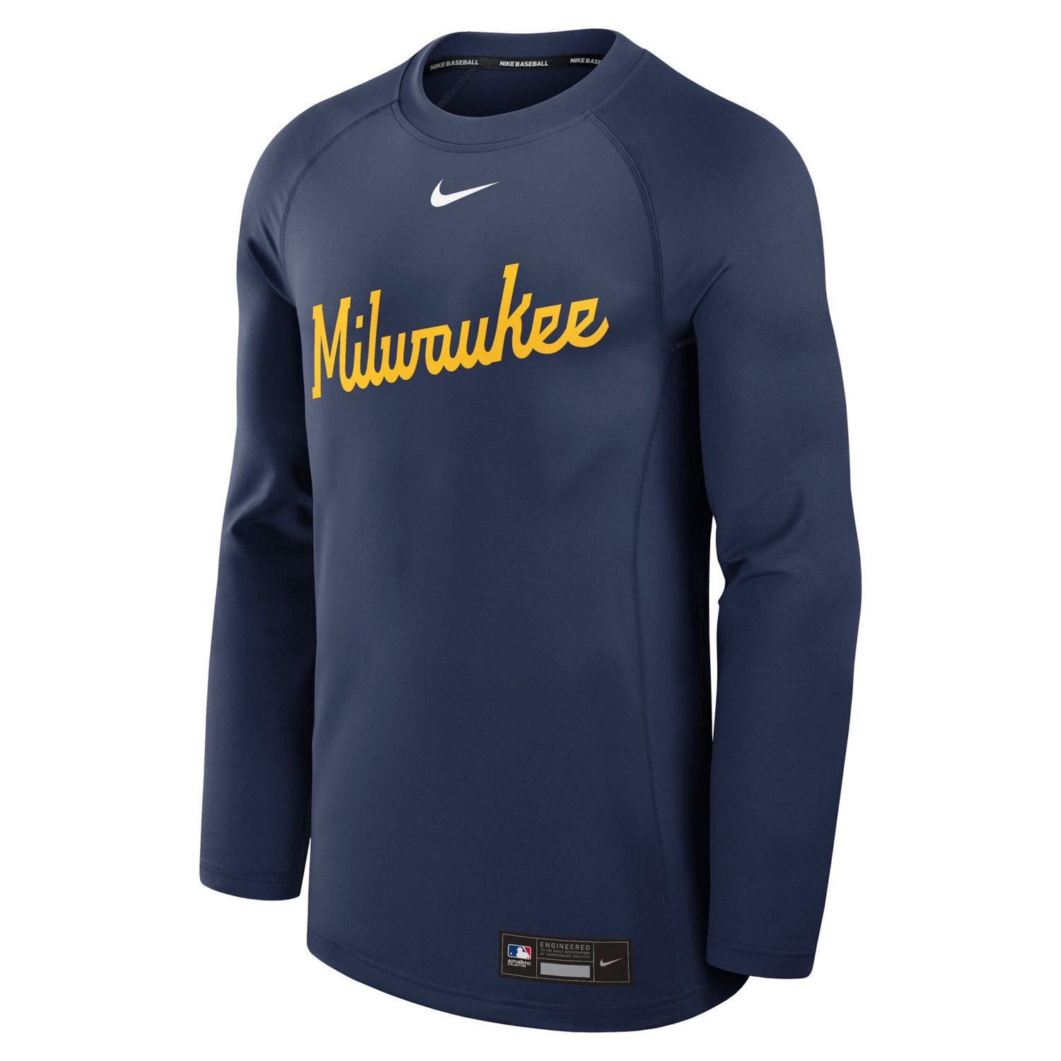 Nike Milwaukee Brewers Authentic Collection Game Time Raglan Performance Long Sleeve T-Shirt