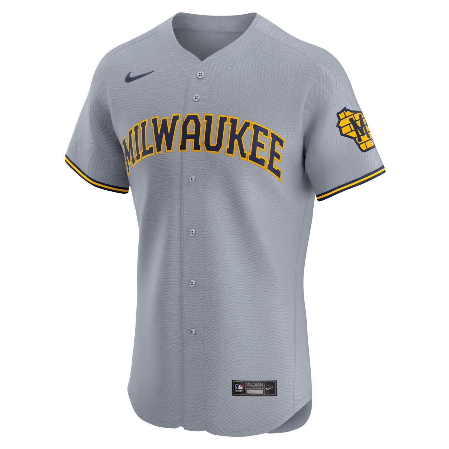 Nike Milwaukee Brewers Road Vapor Premier Elite Patch Jersey                                                                     - view number 2