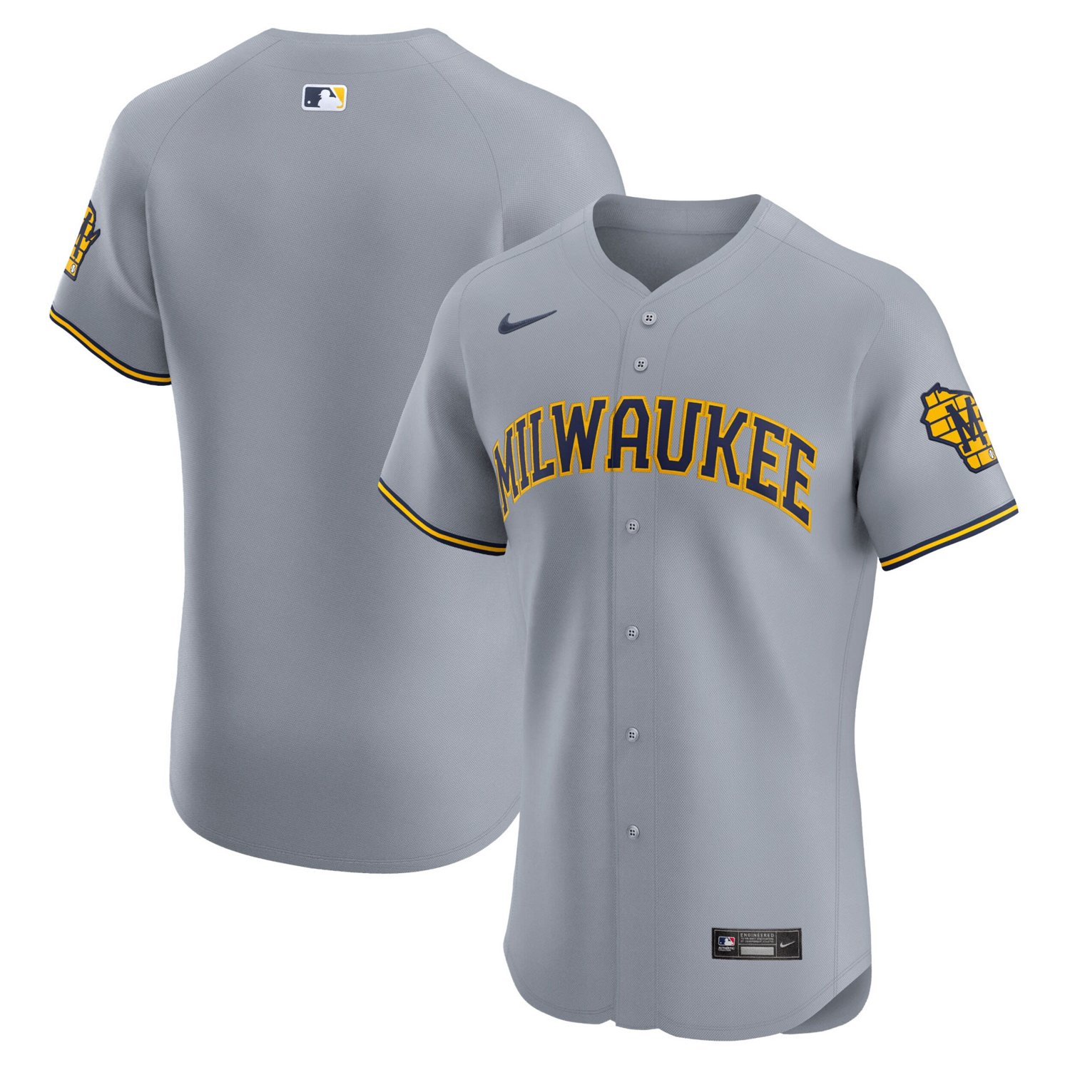Nike Milwaukee Brewers Road Vapor Premier Elite Patch Jersey                                                                     - view number 1