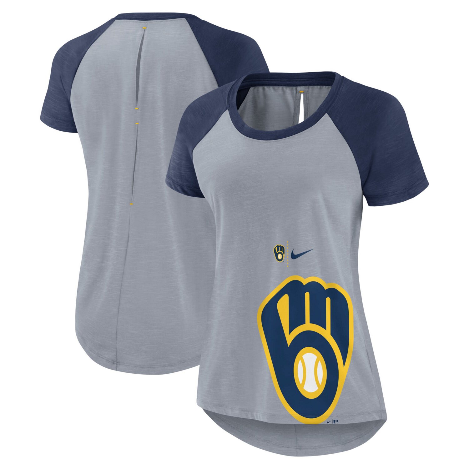 Nike Milwaukee Brewers Summer Breeze Raglan Fashion T-Shirt