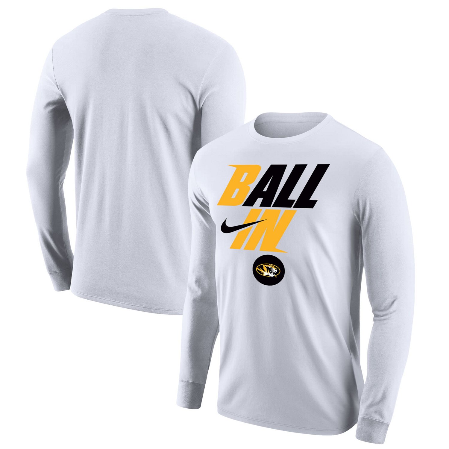 Nike White LSU Tigers 2023 On Court Bench Long Sleeve T-Shirt