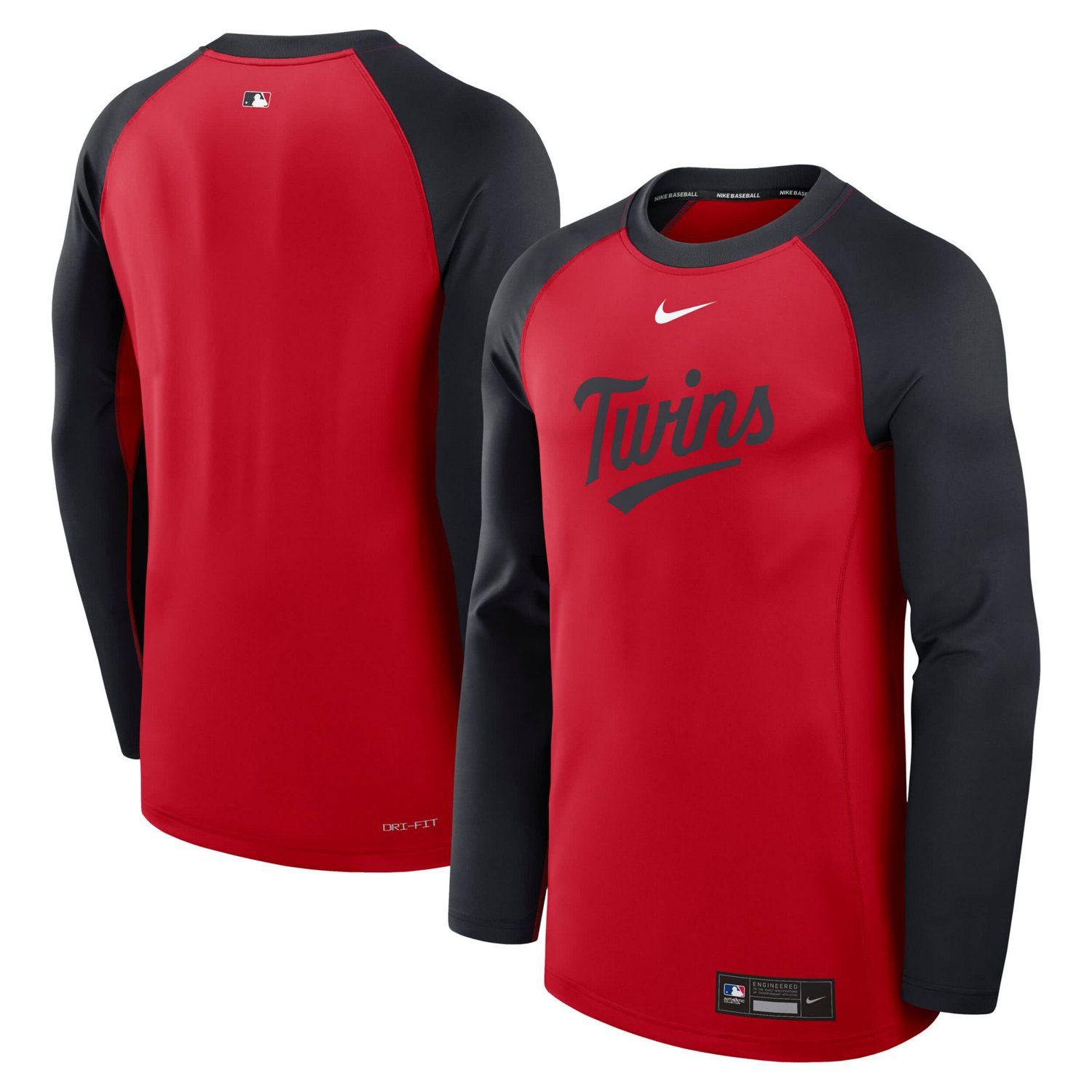 Nike Navy Minnesota Twins Authentic Collection Game Time Raglan Performance Long Sleeve T-Shirt
