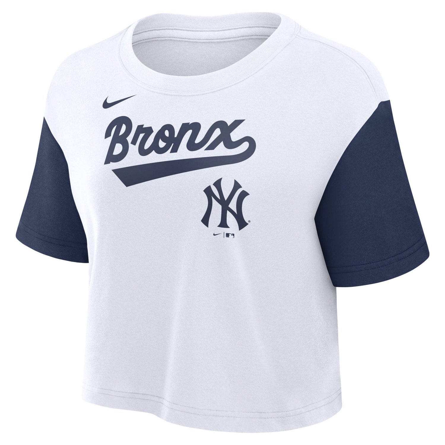 Nike Navy New York Yankees Script Cropped Performance T-Shirt - view number 2