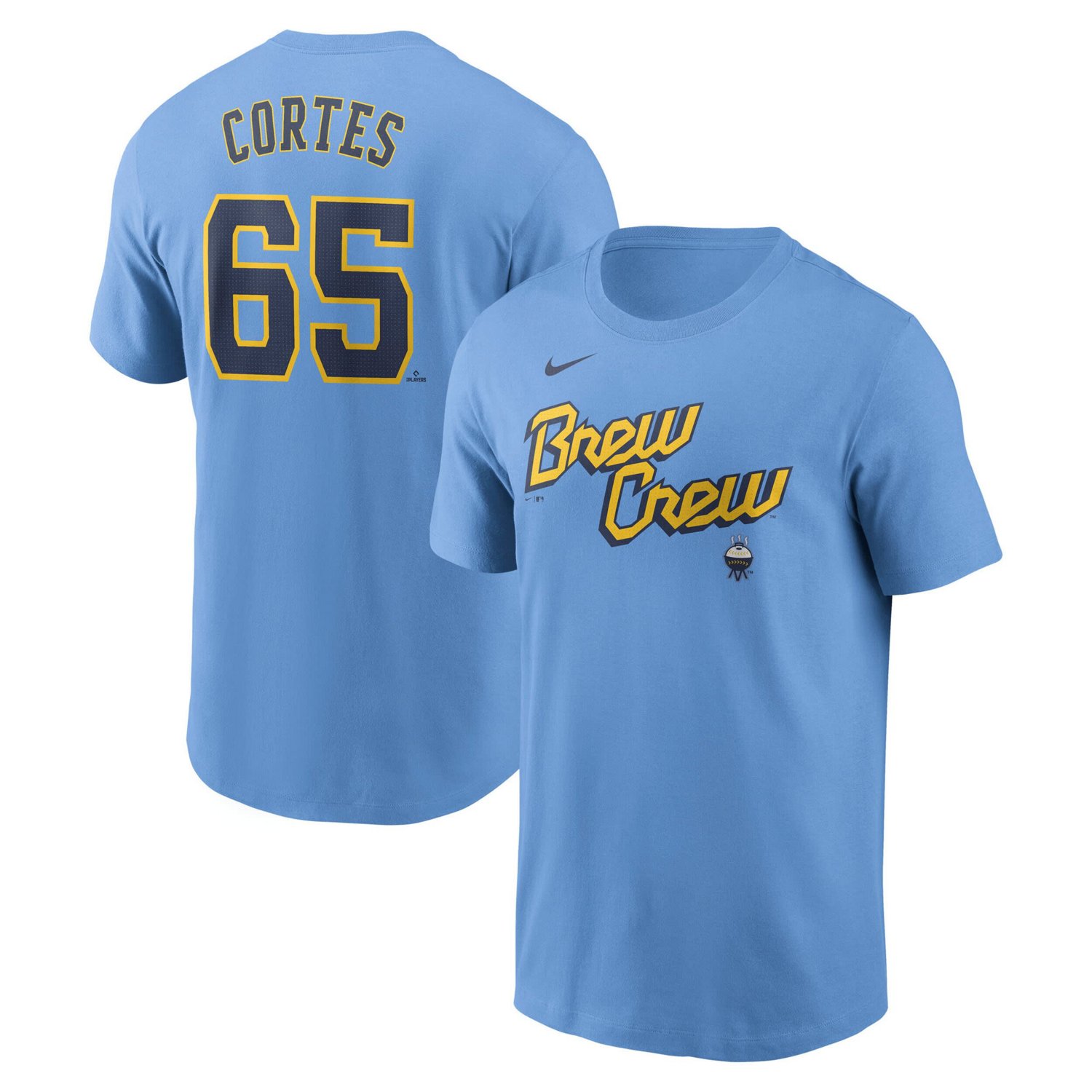 Nike Nestor Cortes Milwaukee Brewers Fuse Name  Number T-Shirt                                                                   - view number 1