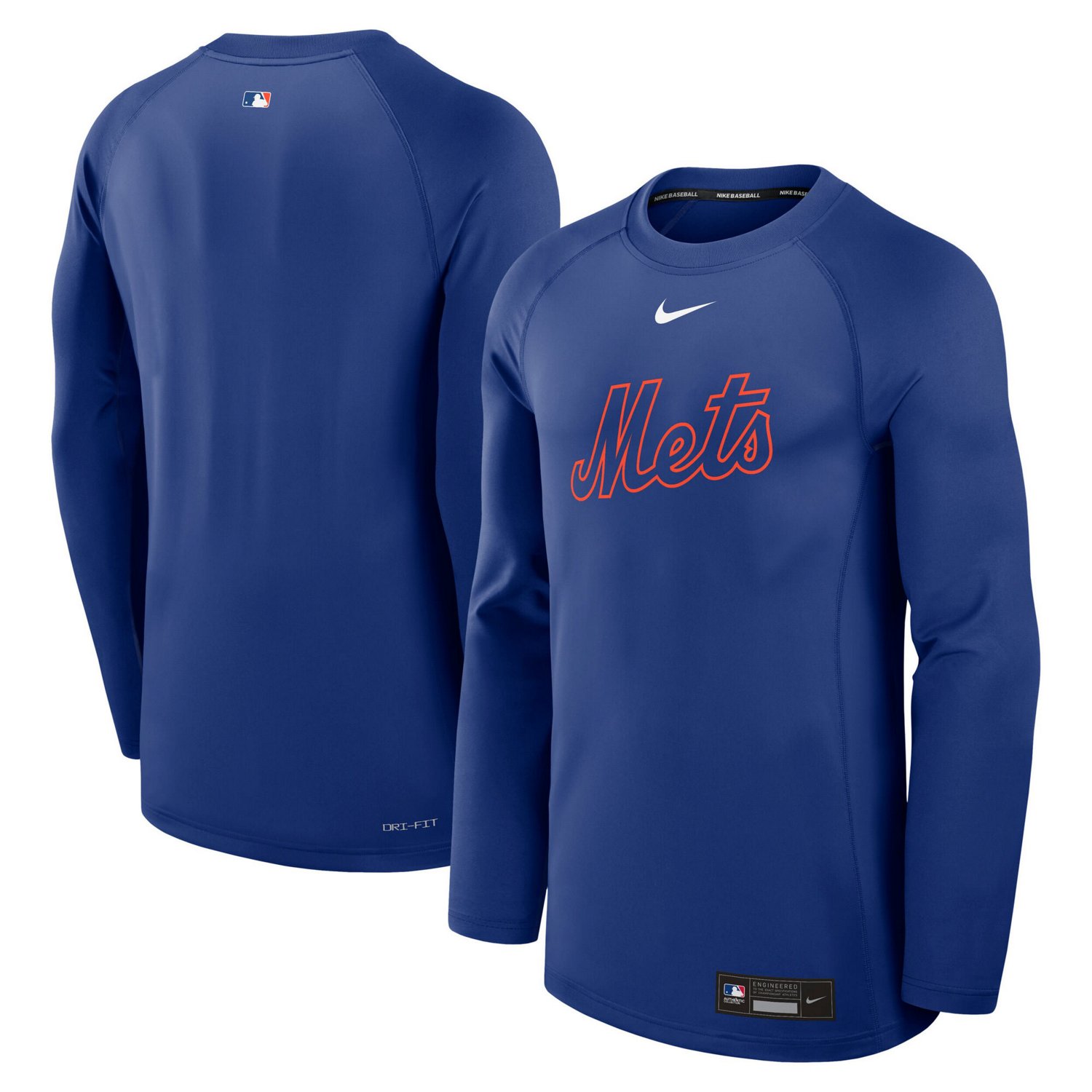 Nike New York Mets Authentic Collection Game Time Raglan Performance Long Sleeve T-Shirt                                         - view number 1
