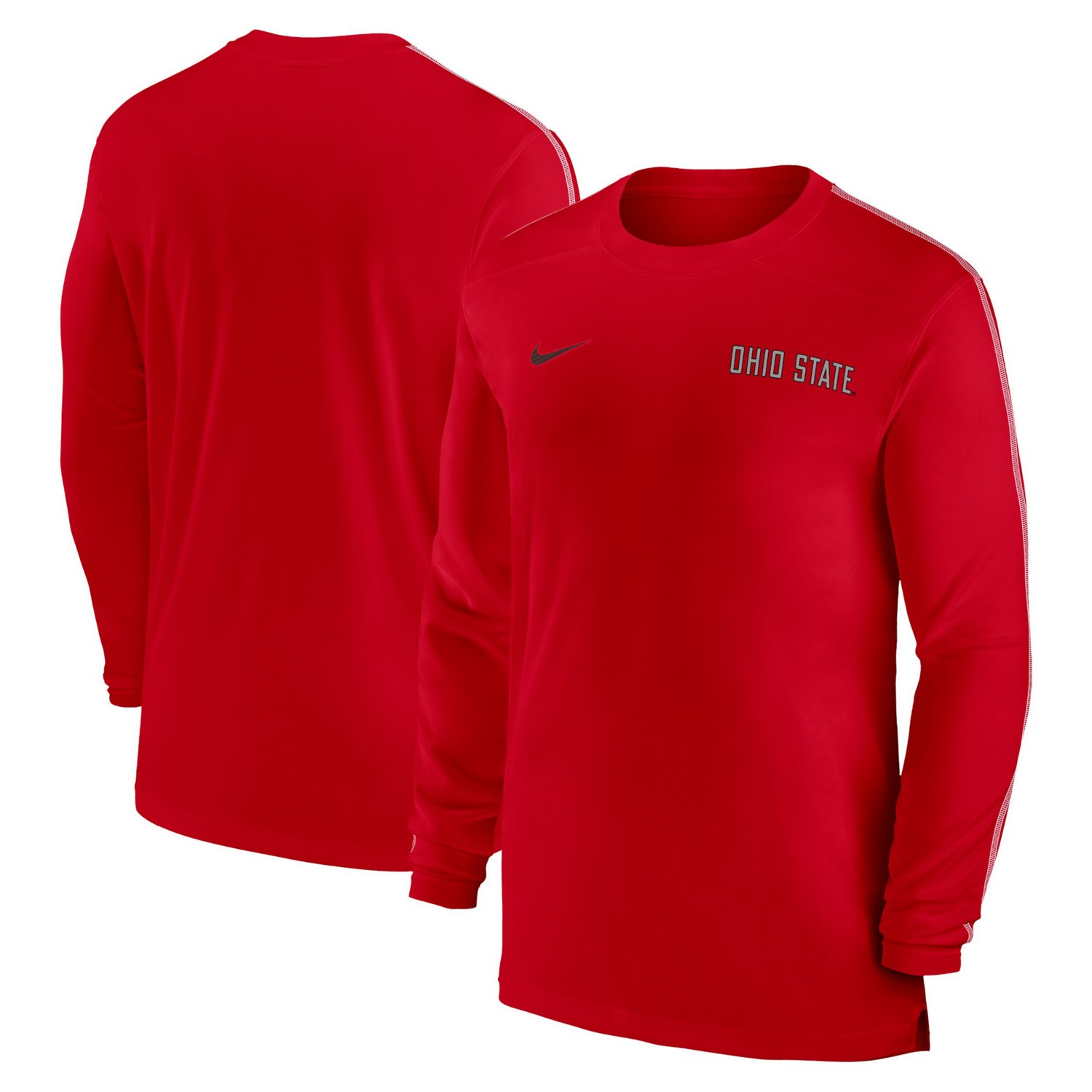 Nike Ohio State Buckeyes 2024 Sideline Coach UV Performance Long Sleeve T Shirt Academy