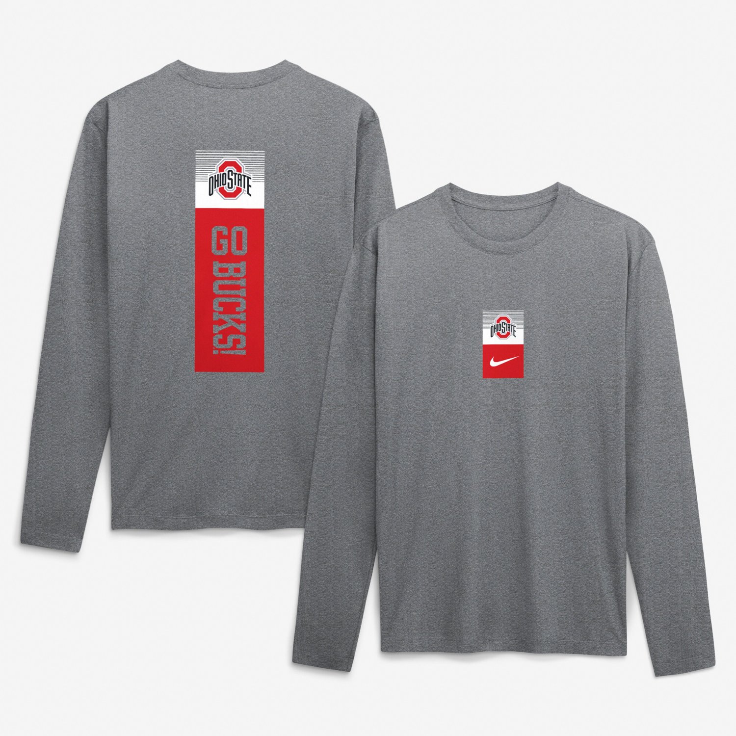 Nike Ohio State Buckeyes Double Stack Legend Dri-FIT Long Sleeve T-Shirt