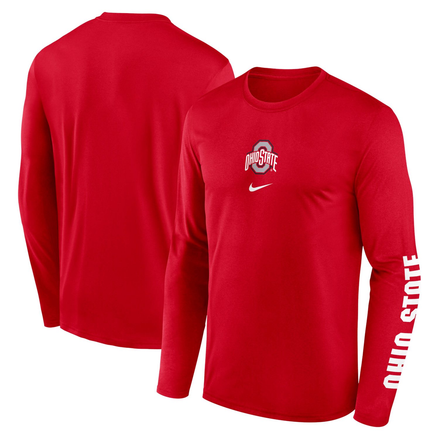 Nike Ohio State Buckeyes Primetime Center Lockup Two-Hit Legend Long Sleeve T-Shirt                                              - view number 1