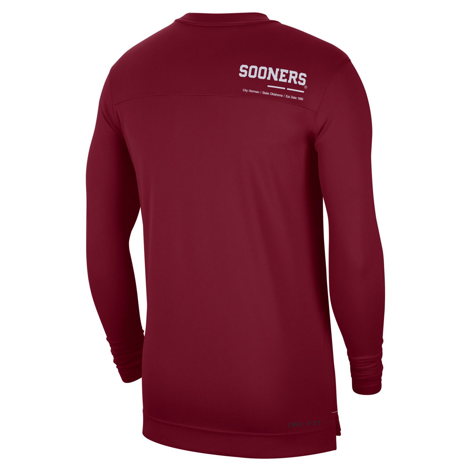 Nike Oklahoma Sooners 2022 Coach Performance Long Sleeve V-Neck T-Shirt - view number 3