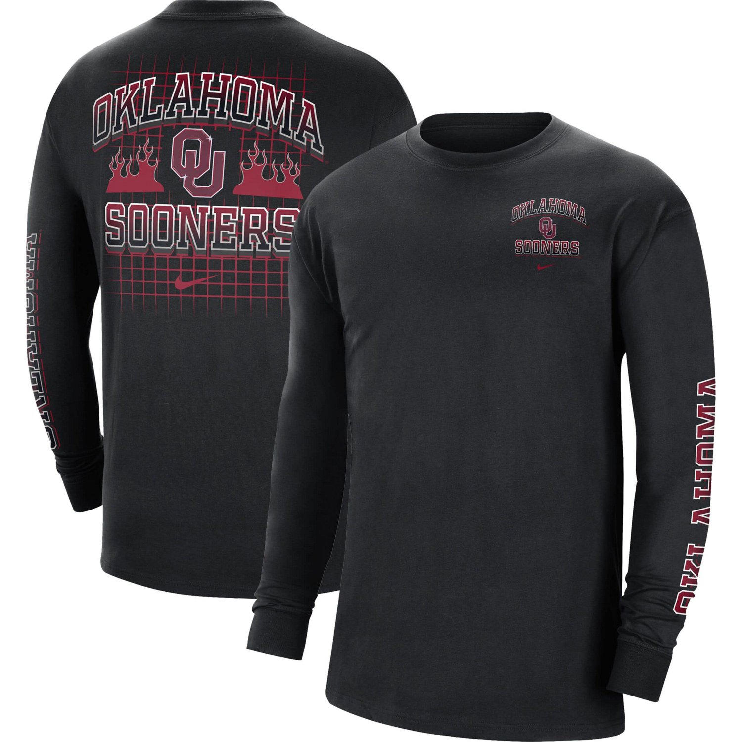 Nike Oklahoma Sooners Tour Max 90 Long Sleeve T-Shirt - view number 1
