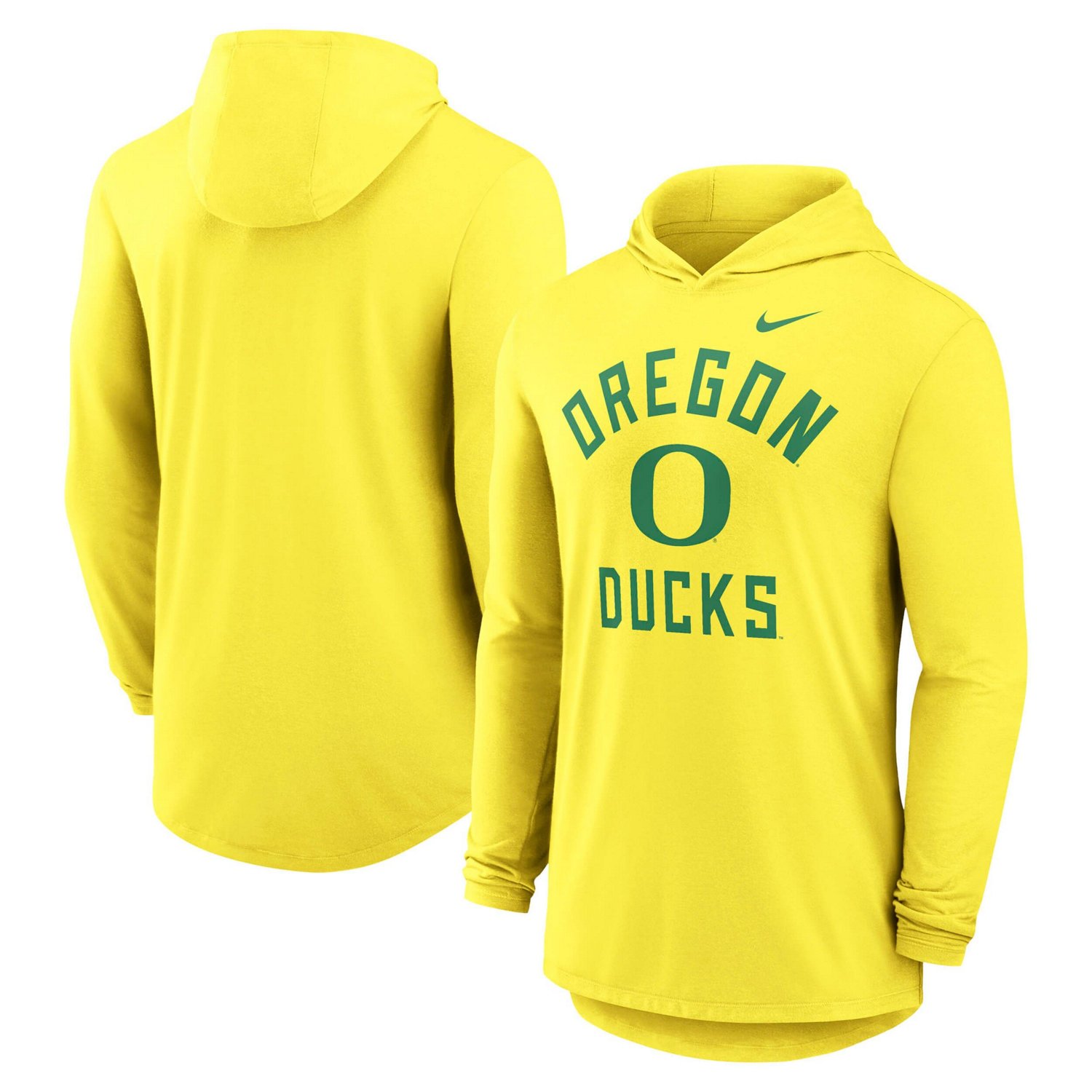 Nike Oregon Ducks Classic Arch Tri-Blend Dri-FIT Long Sleeve Hoodie T-Shirt
