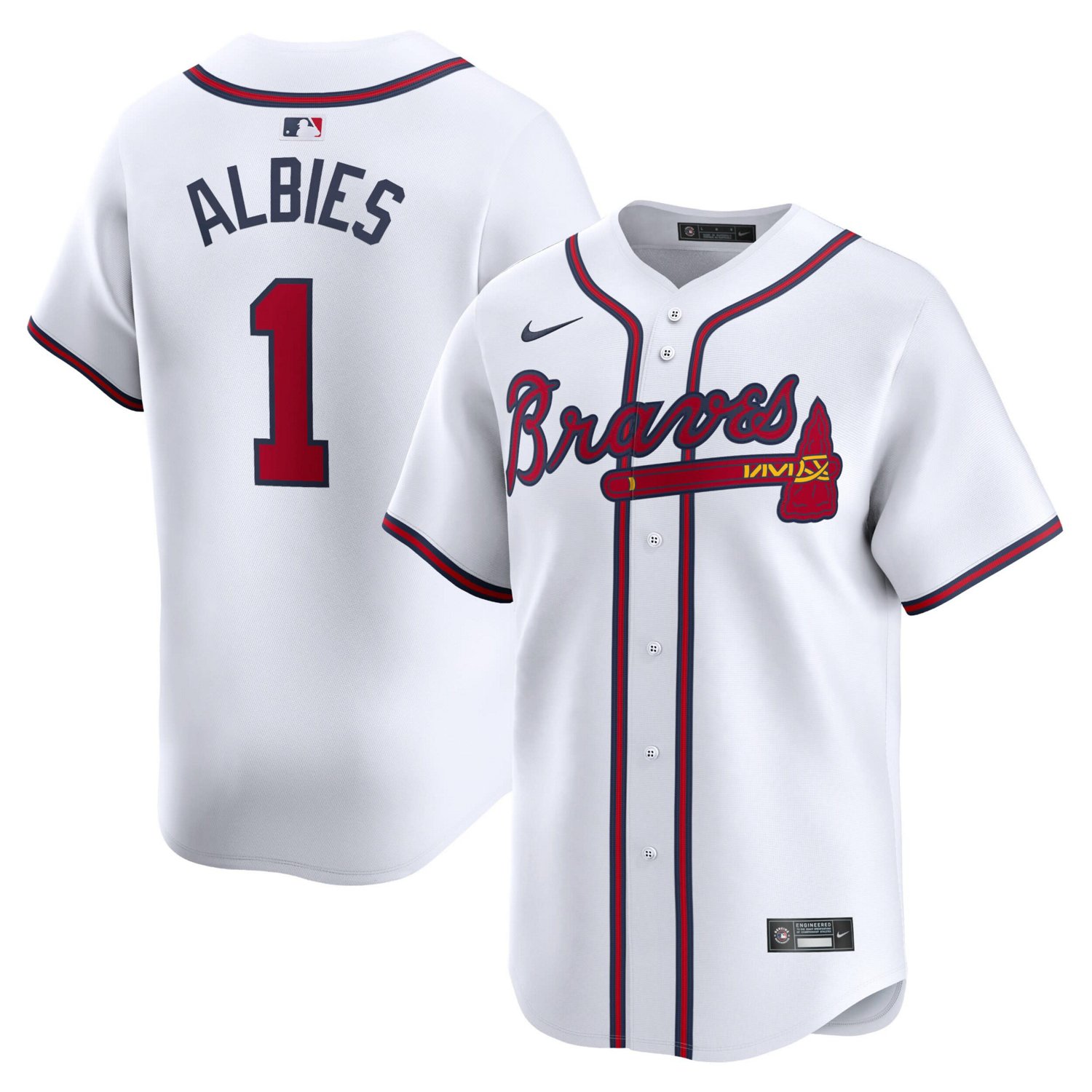 Nike Ozzie Albies Atlanta Braves Home Limited Player Jersey - view number 1