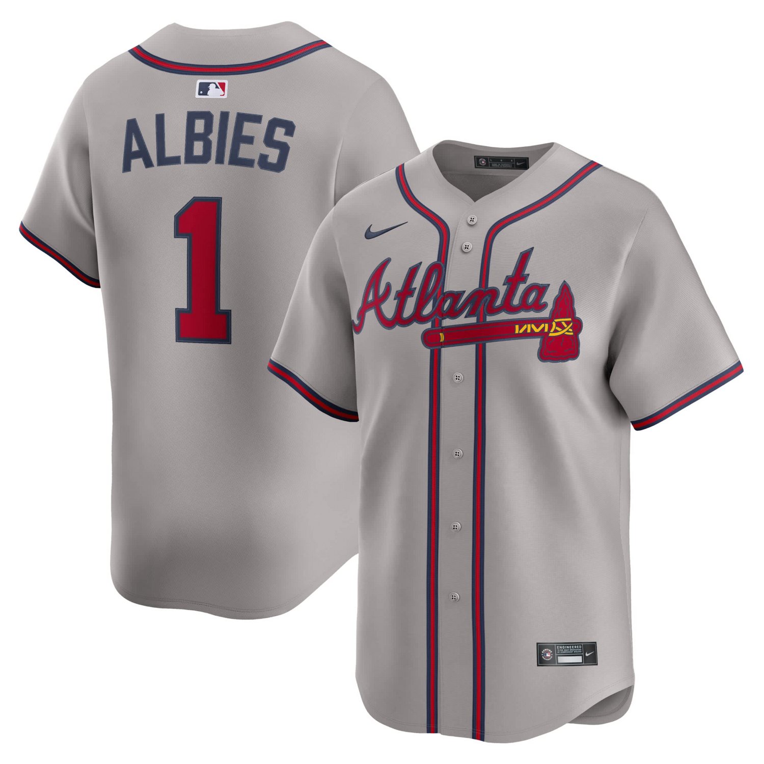 Nike Ozzie Albies Atlanta Braves Road Limited Player Jersey