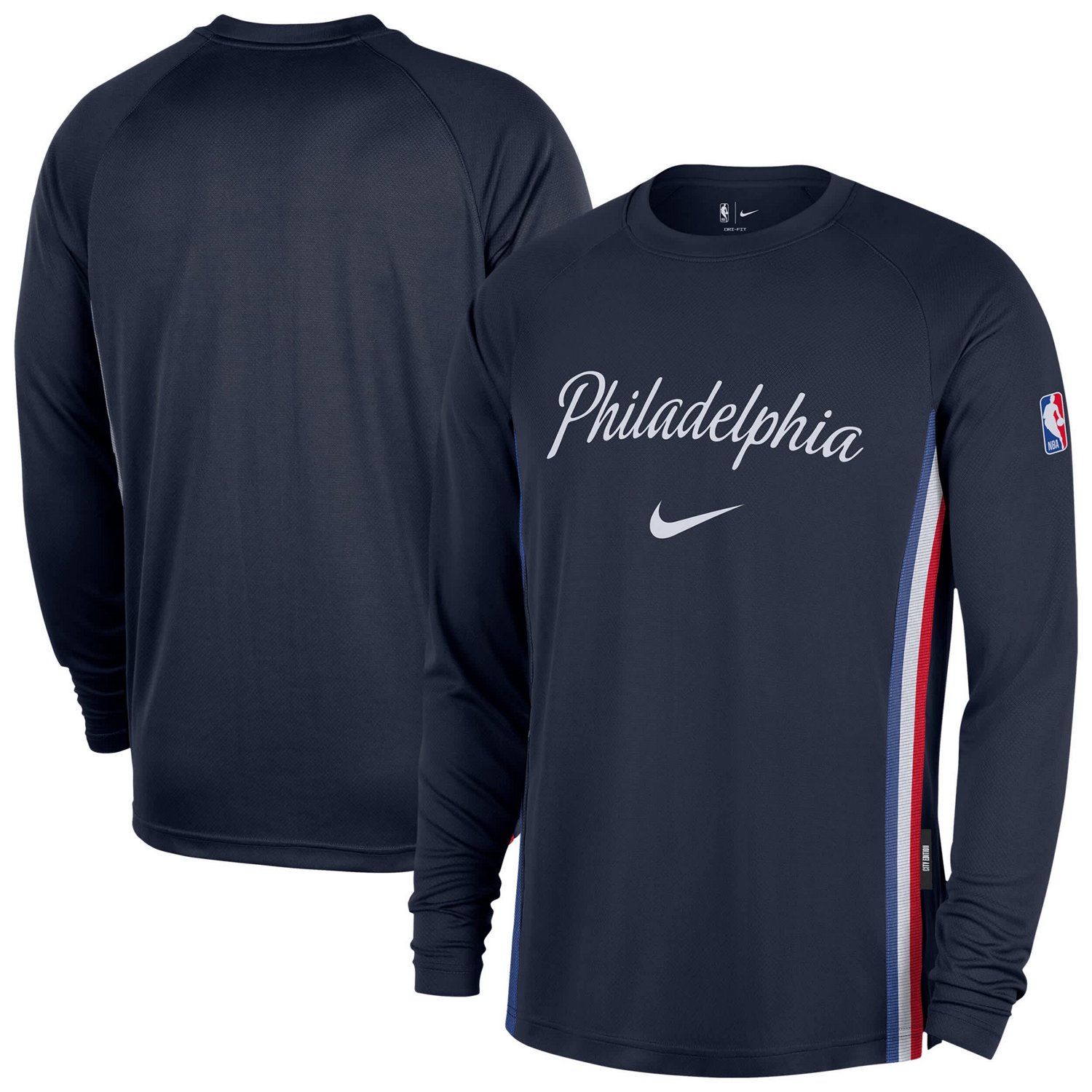 Nike Philadelphia 76ers 2025 26 City Edition Authentic Pregame Dri-FIT Long Sleeve Shooting T-Shirt - view number 1
