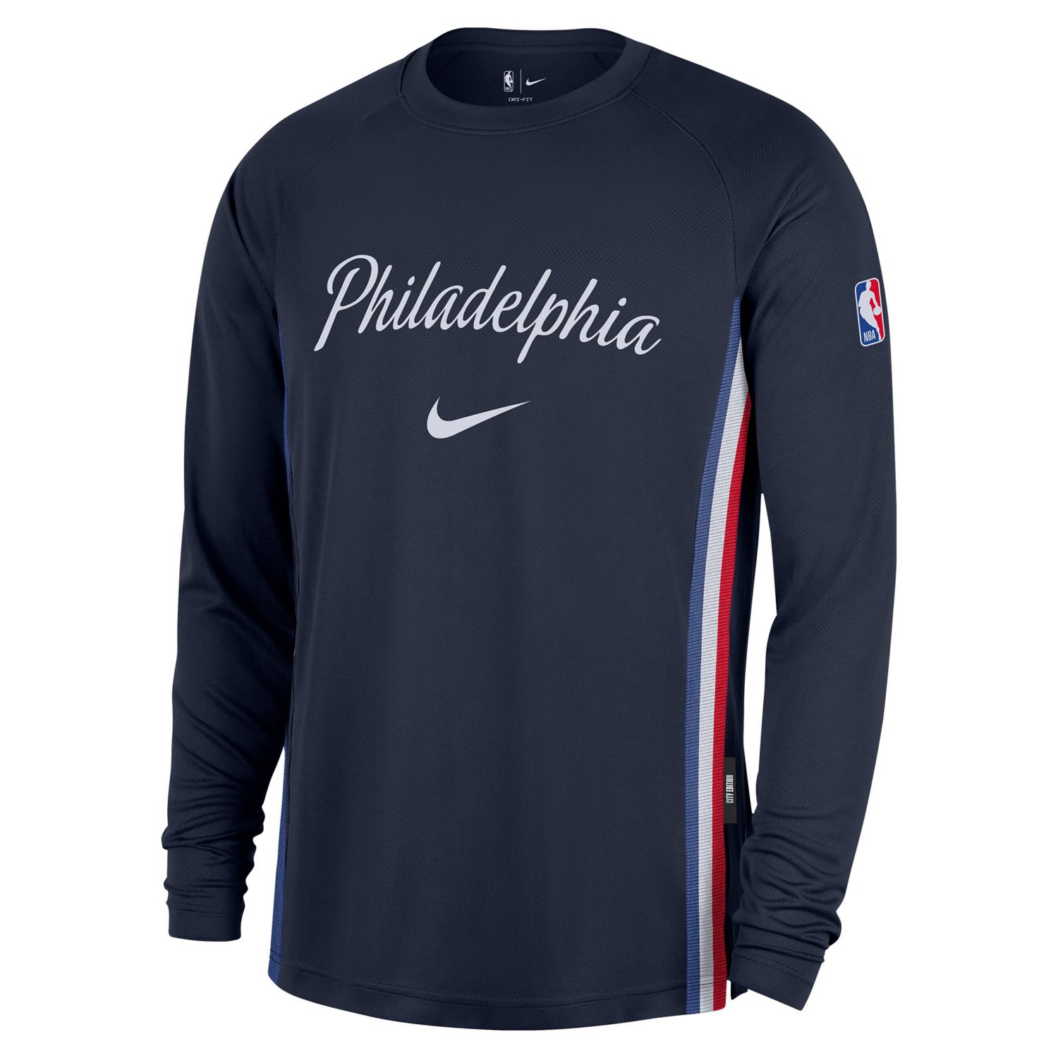 Nike Philadelphia 76ers 2025 26 City Edition Authentic Pregame Dri-FIT Long Sleeve Shooting T-Shirt - view number 2