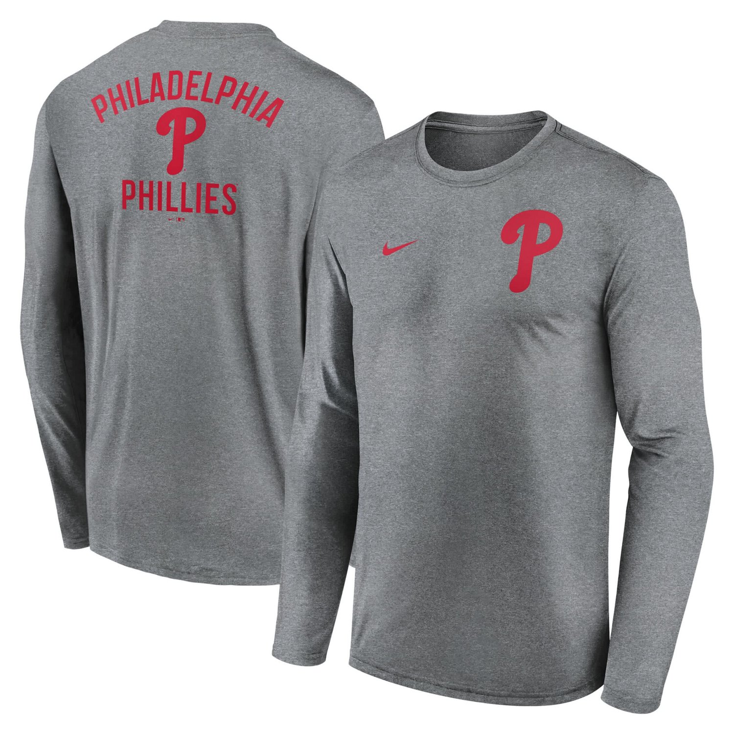Nike Philadelphia Phillies 2-Hit Legend Performance Long Sleeve T-Shirt