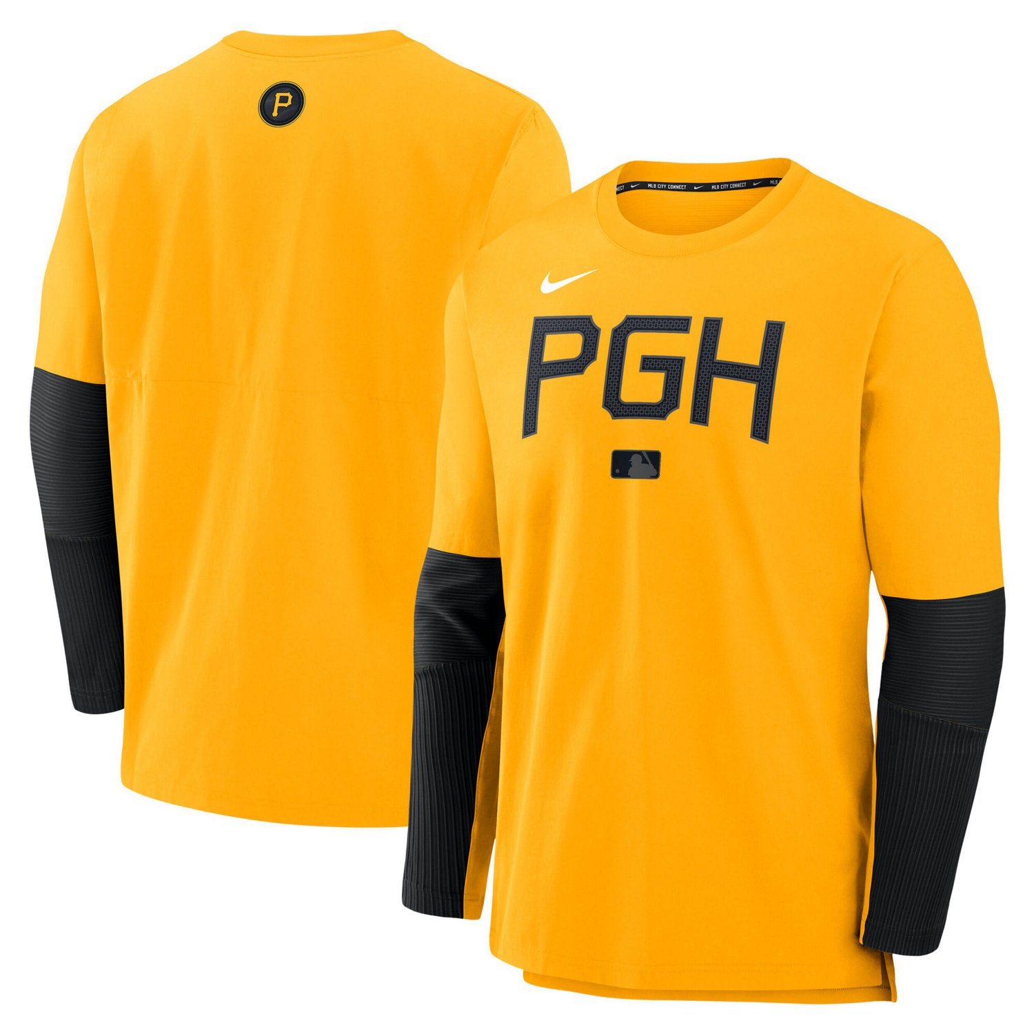Nike Pittsburgh Pirates Authentic Collection City Connect Lightweight Player Tri-Blend Performance Long Sleeve T-Shirt