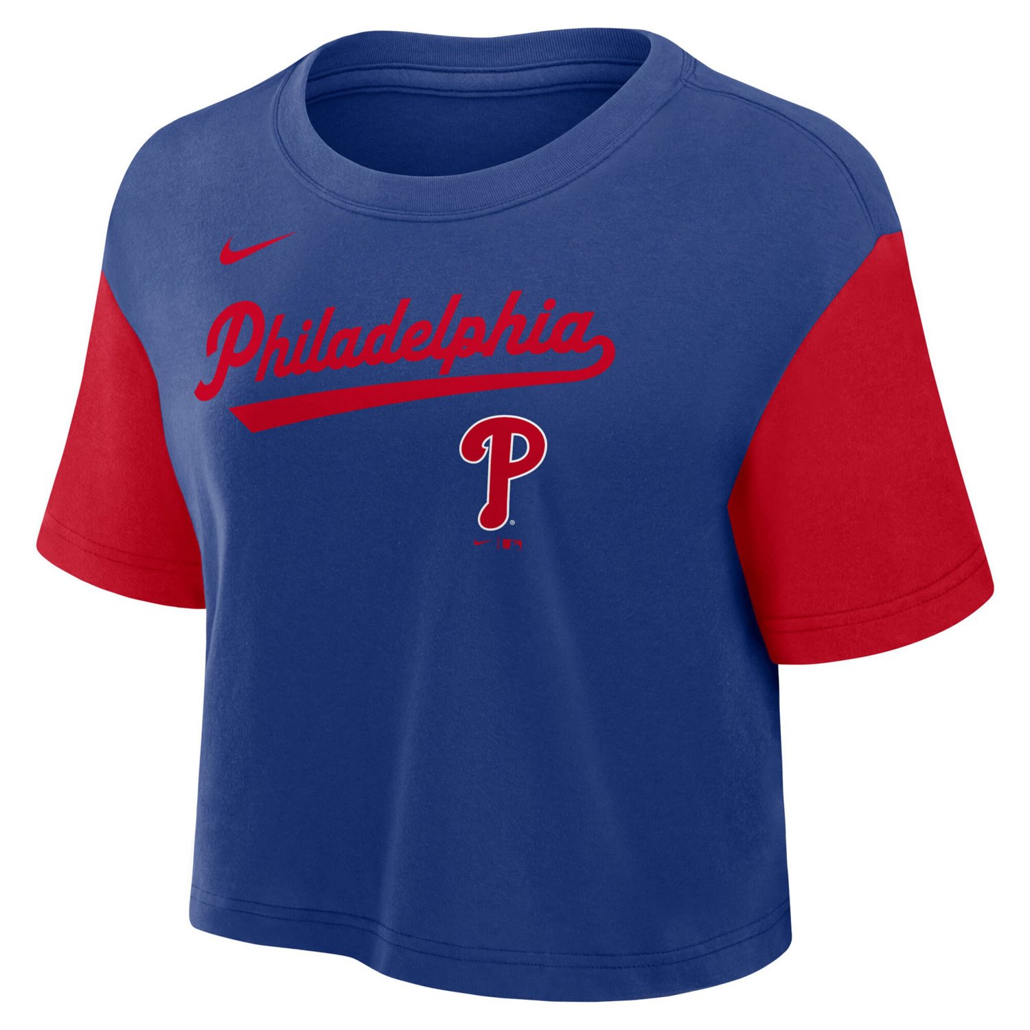 Nike Red Philadelphia Phillies Script Cropped Performance T-Shirt - view number 2