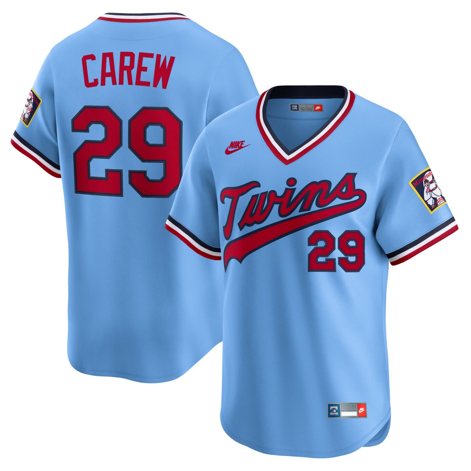 Nike Rod Carew Light Minnesota Twins Throwback Cooperstown Collection Limited Jersey - view number 1