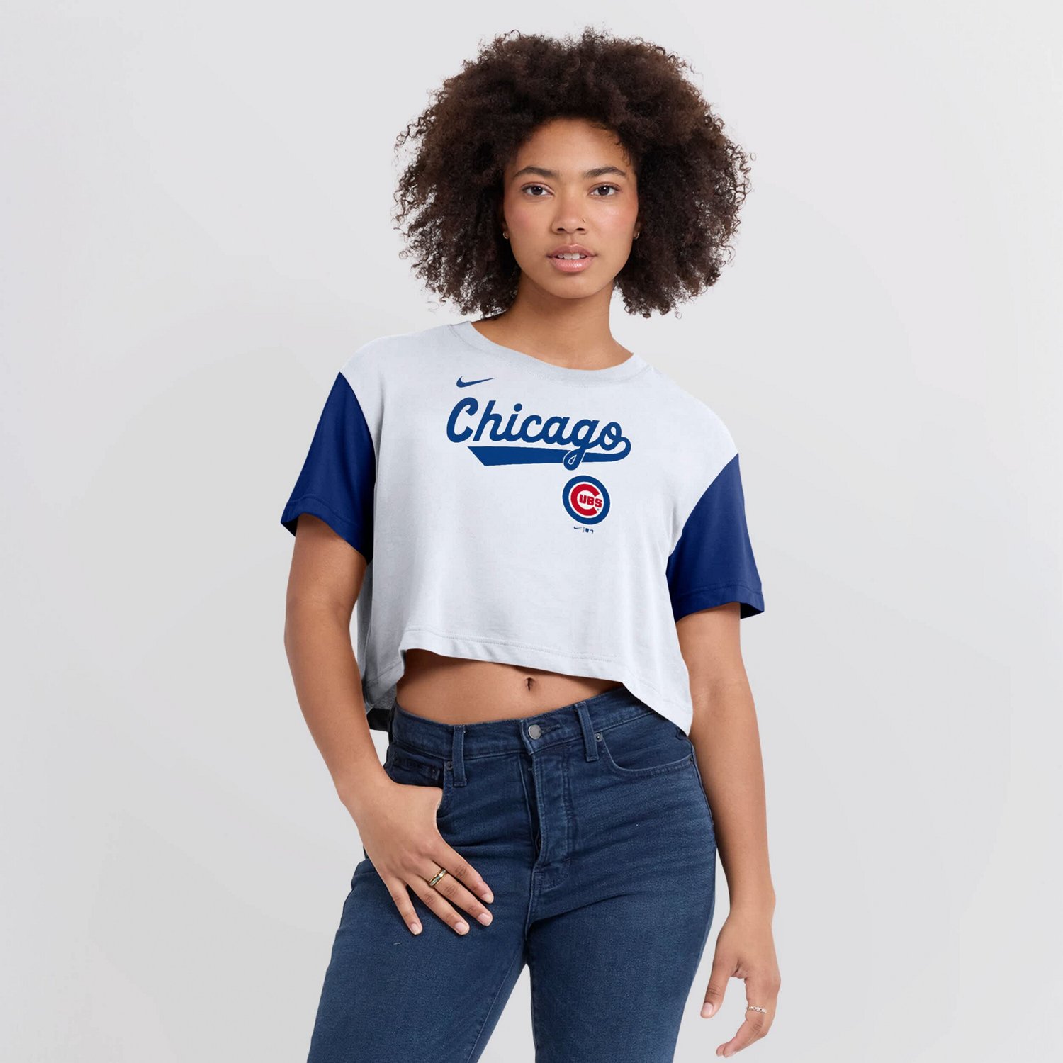Nike Royal Chicago Cubs Script Cropped Performance T-Shirt - view number 4
