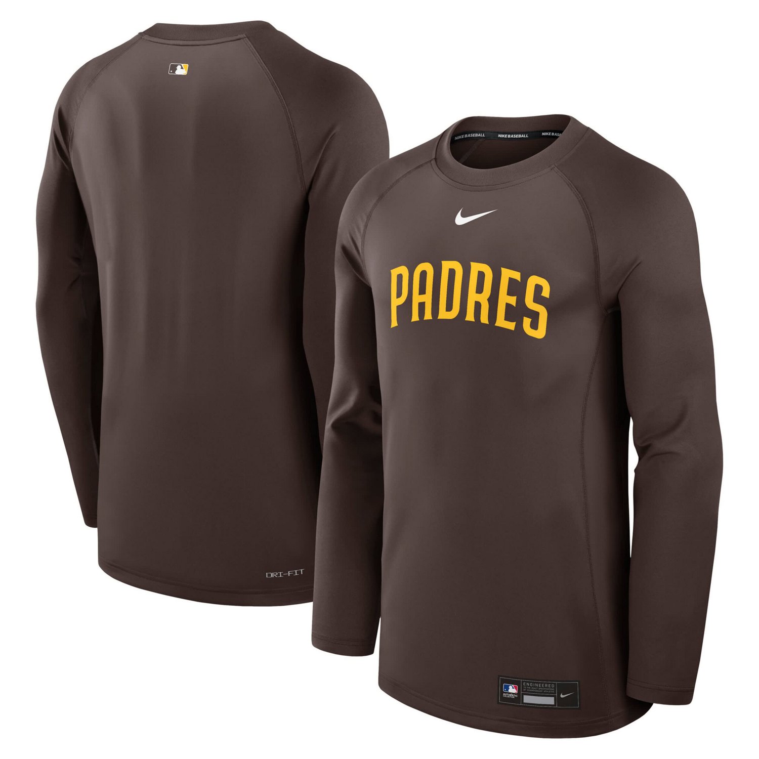 Nike San Diego Padres Authentic Collection Game Time Raglan Performance Long Sleeve T-Shirt