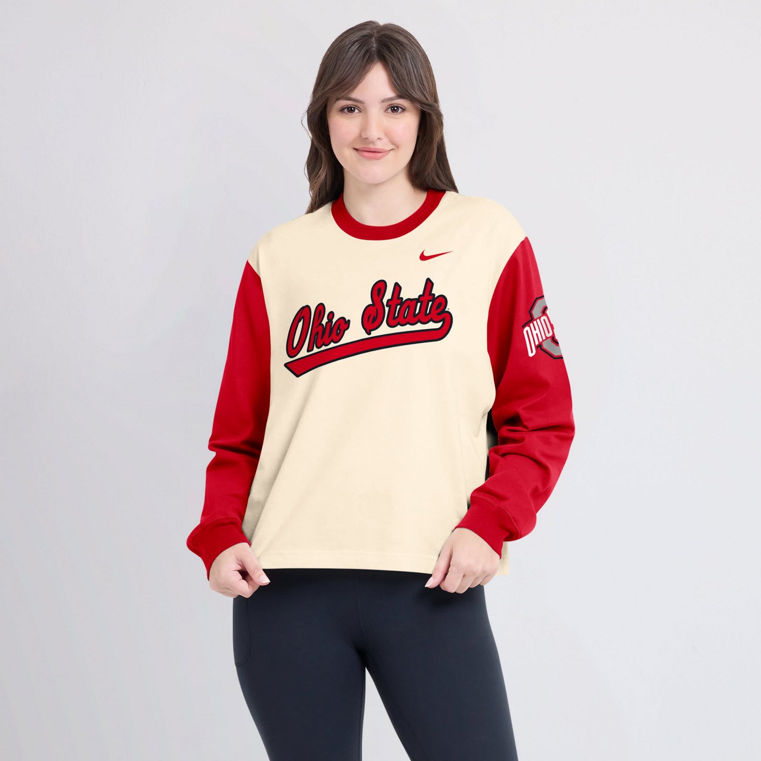 Nike Scarlet Ohio State Buckeyes Color Block Boxy Long Sleeve T-Shirt - view number 4