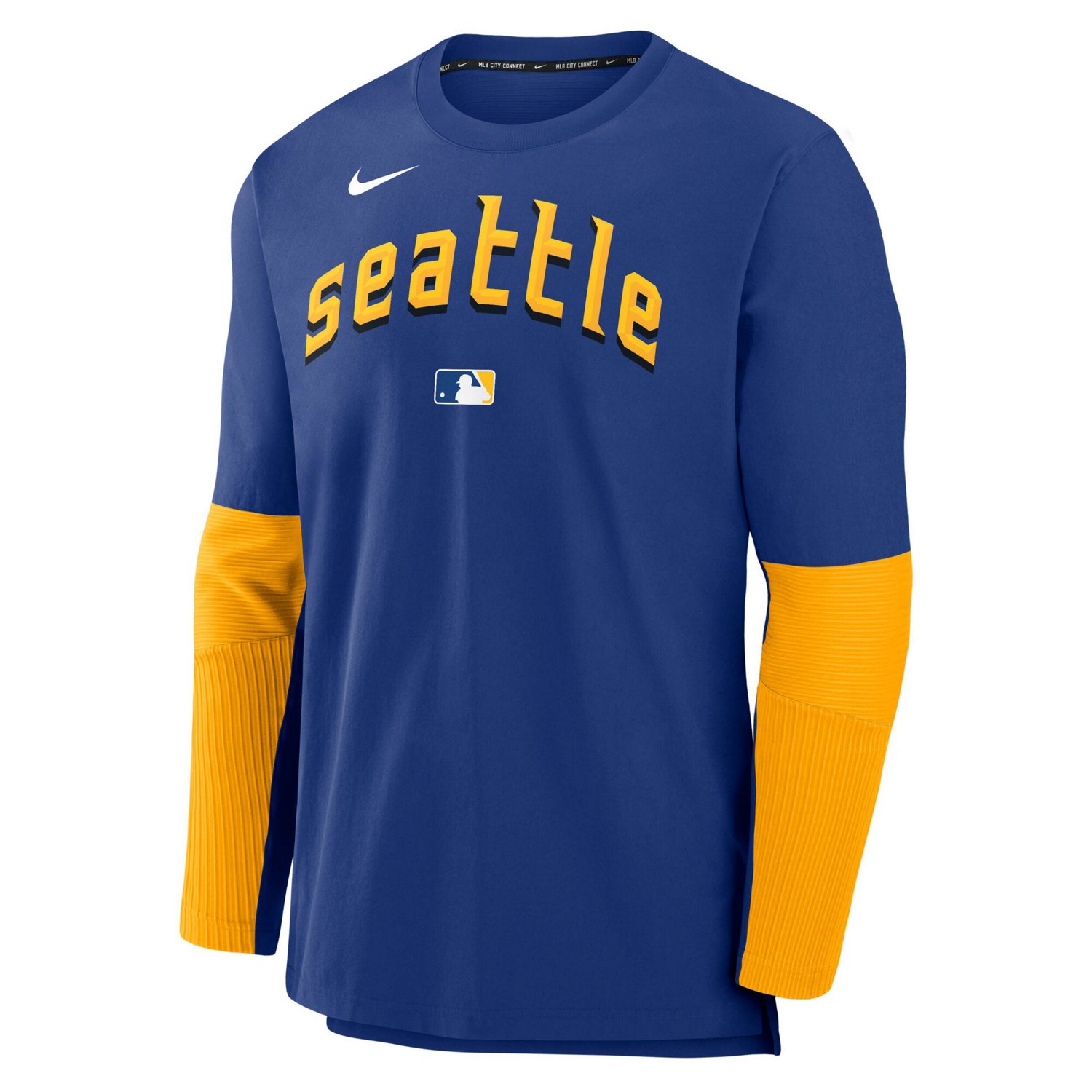 Nike Seattle Mariners Authentic Collection City Connect Lightweight Player Tri-Blend Performance Long Sleeve T-Shirt
