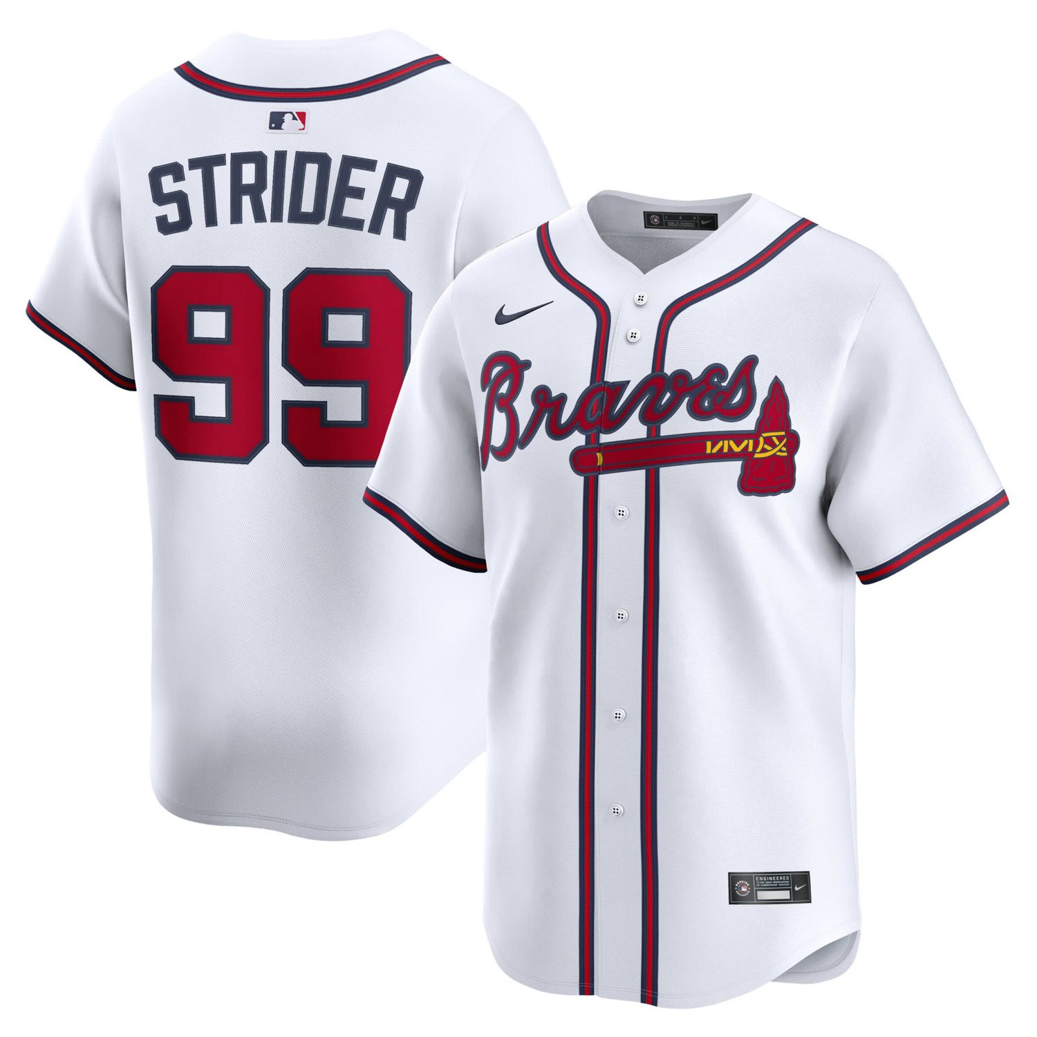 Nike Spencer Strider Atlanta Braves Home Limited Player Jersey - view number 1