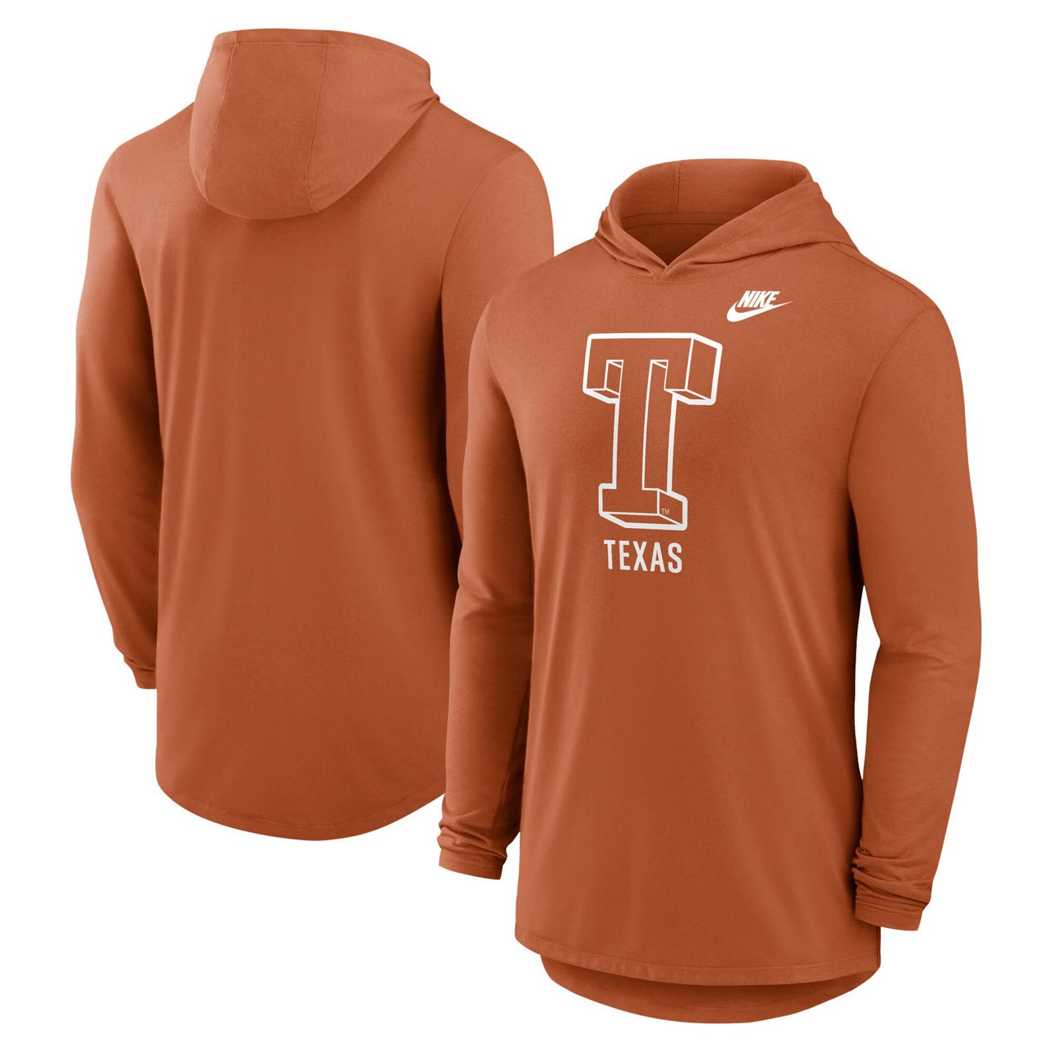 Nike Texas Texas Longhorns Legacy Tri-Blend Dri-FIT Long Sleeve Hoodie T-Shirt