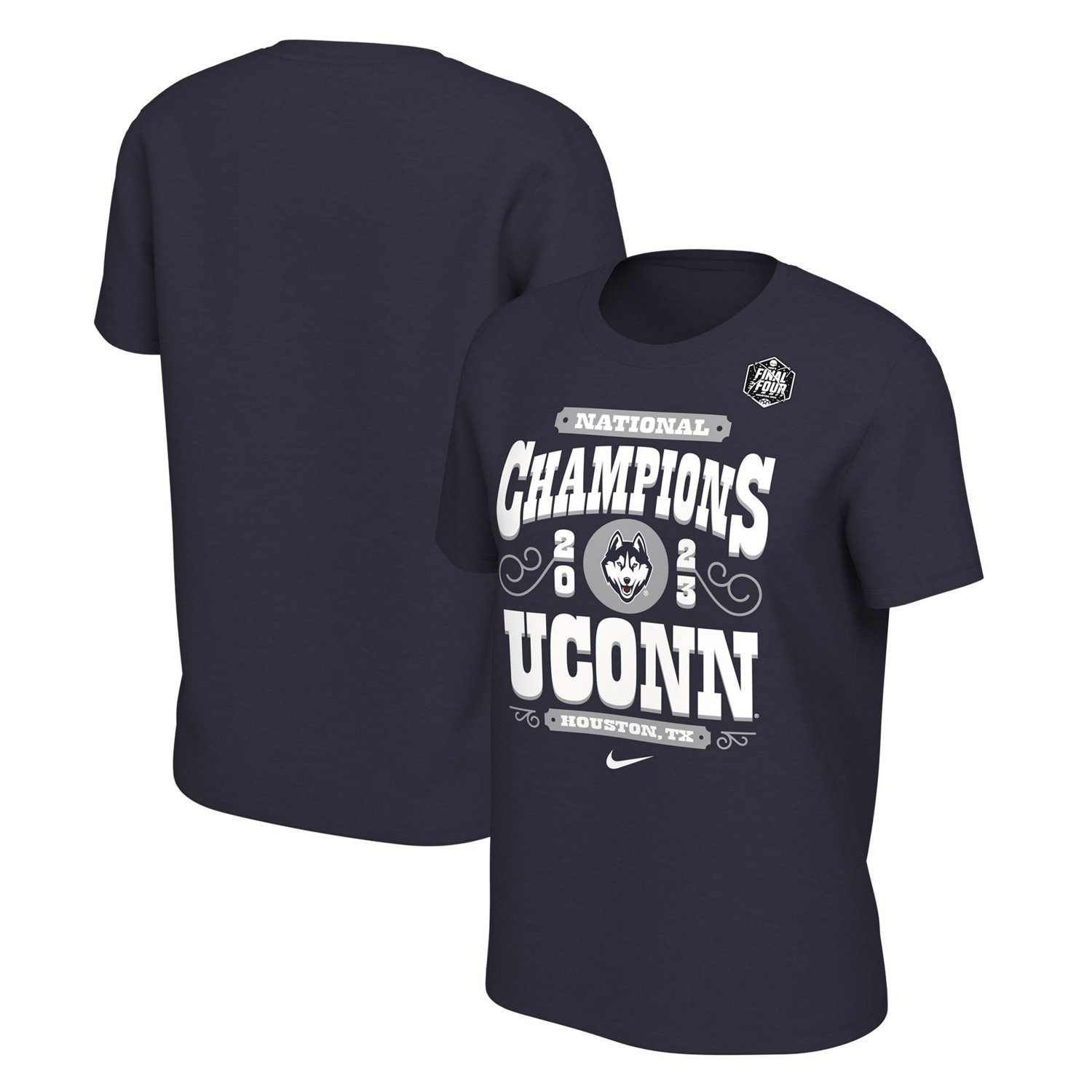 Nike UConn Huskies 2023 NCAA Mens Basketball National Champions Celebration T-Shirt - view number 1