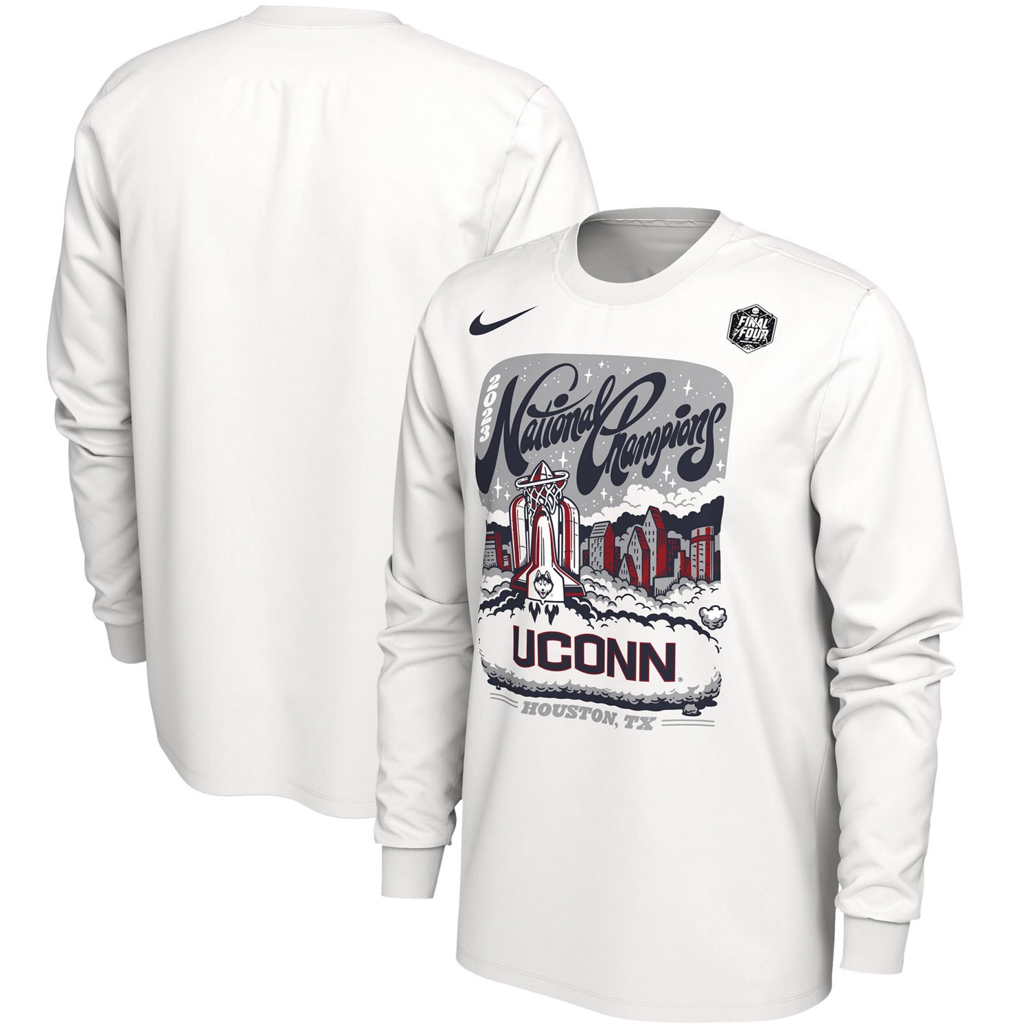 Nike UConn Huskies 2023 NCAA Mens Basketball National Champions Expressive Long Sleeve T-Shirt - view number 1