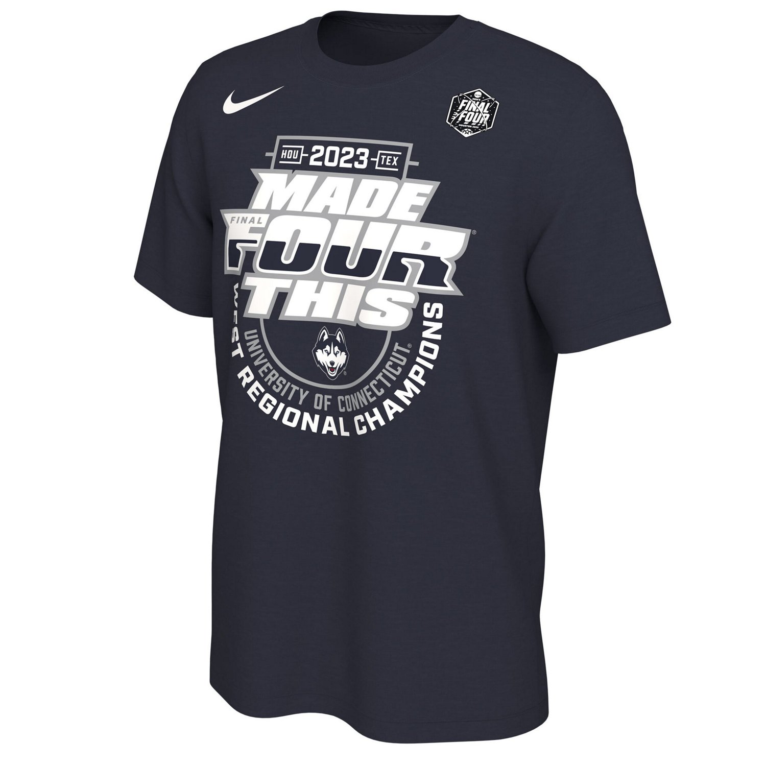 Nike UConn Huskies 2023 NCAA Men's Basketball Tournament March Madness Final Four Regional Champions Locker Room T-Shirt - view number 2