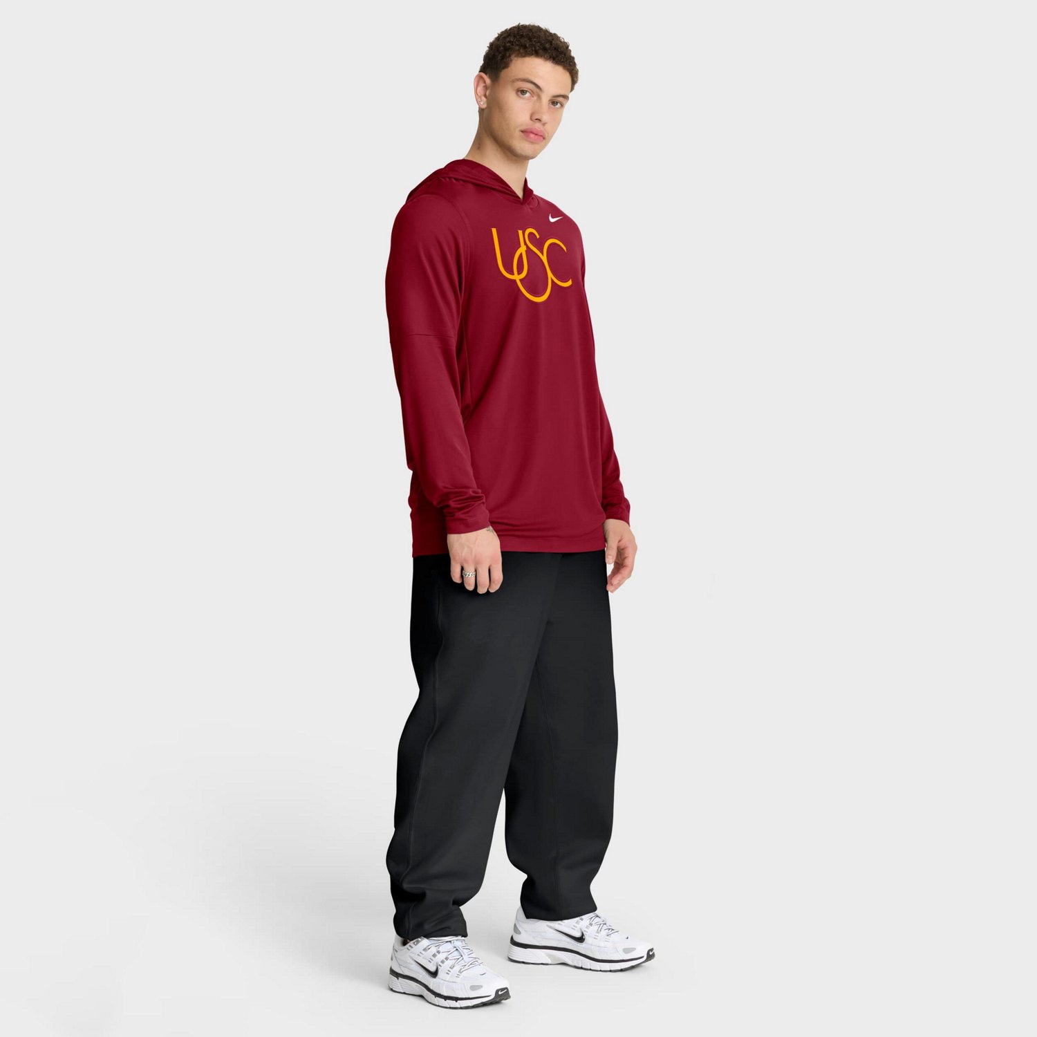 Nike USC Trojans 2025 Sideline Performance Long Sleeve Hoodie T-Shirt - view number 3