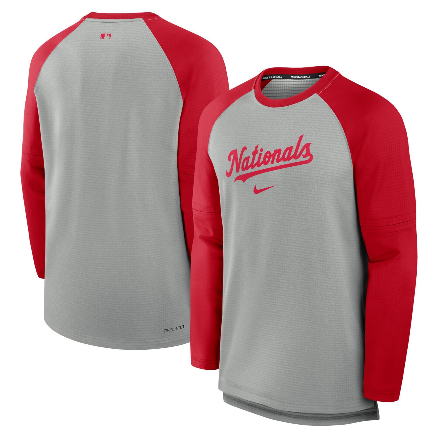 Nike Washington Nationals Authentic Collection Game Time Raglan Performance Long Sleeve T-Shirt