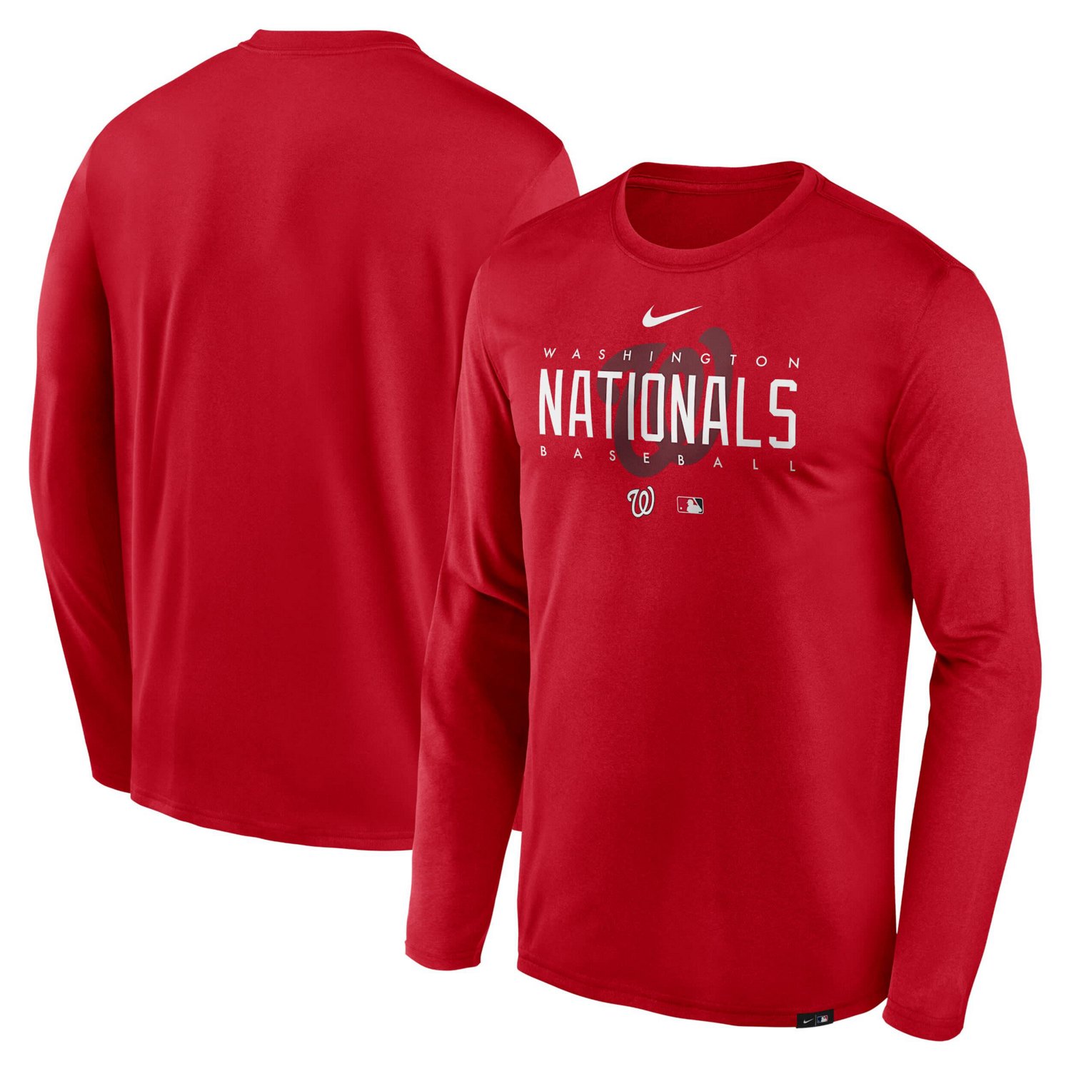 Nike Washington Nationals Authentic Collection Team Logo Legend Performance Long Sleeve T-Shirt - view number 1