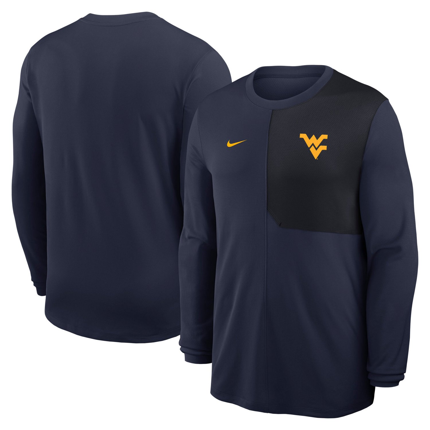 Nike West Virginia Mountaineers 2025 Sideline Coach UV Performance Long Sleeve T-Shirt