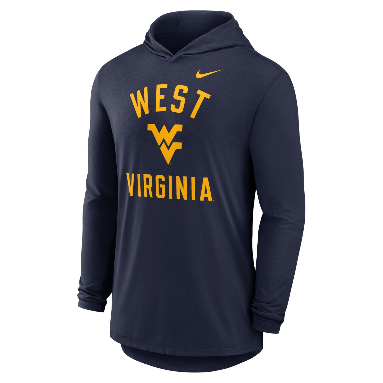 Nike West Virginia Mountaineers Classic Arch Tri-Blend Performance Long Sleeve Hoodie T-Shirt - view number 2
